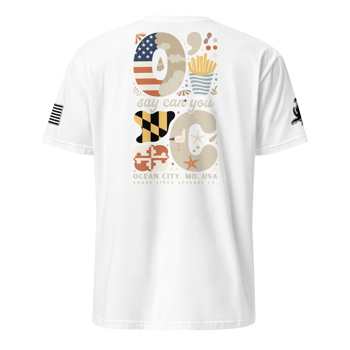 O Say Can You C | Short Sleeve P-white-Shore Lines Apparel Co.™