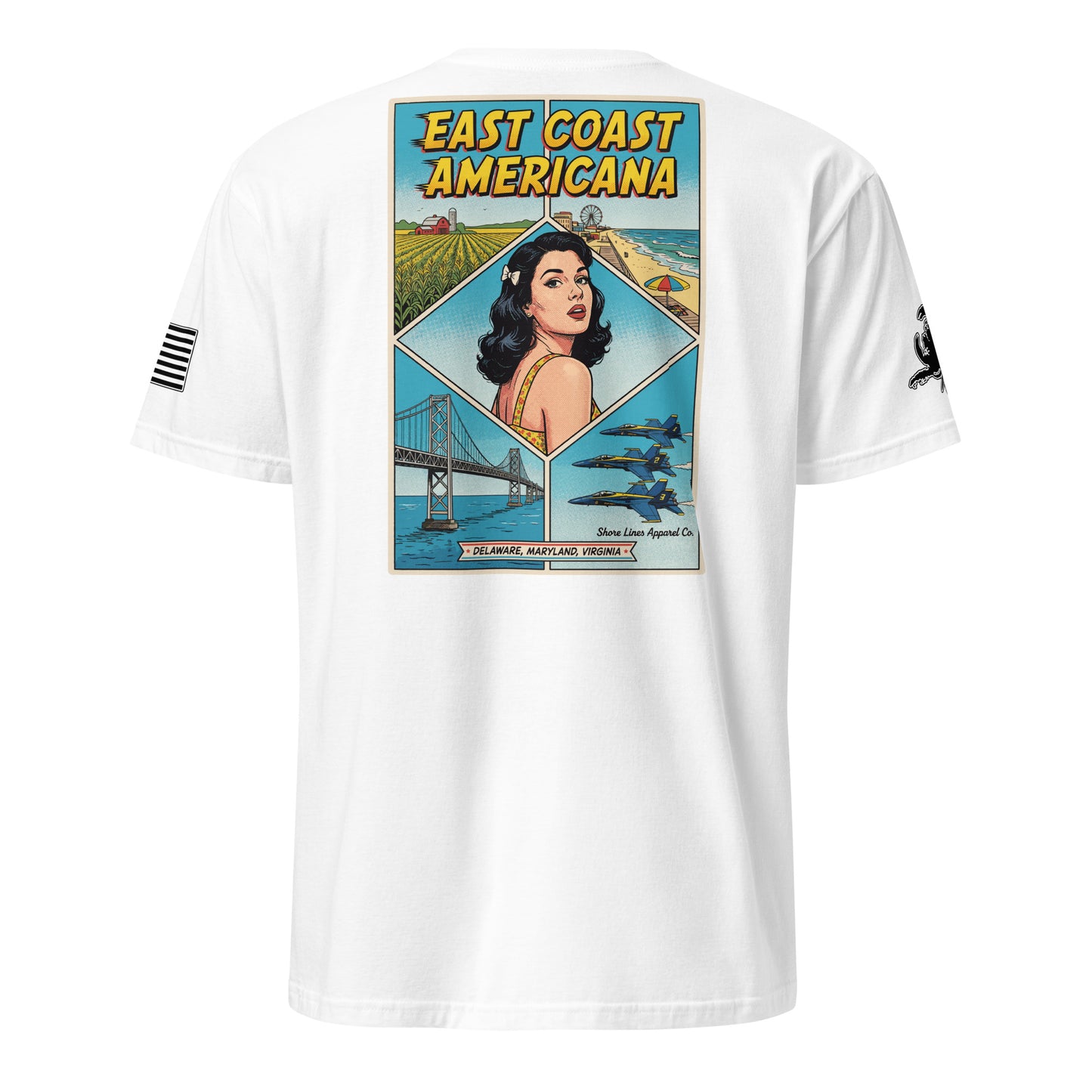 East Coast Americana | Short Sleeve P-white-Shore Lines Apparel Co.™