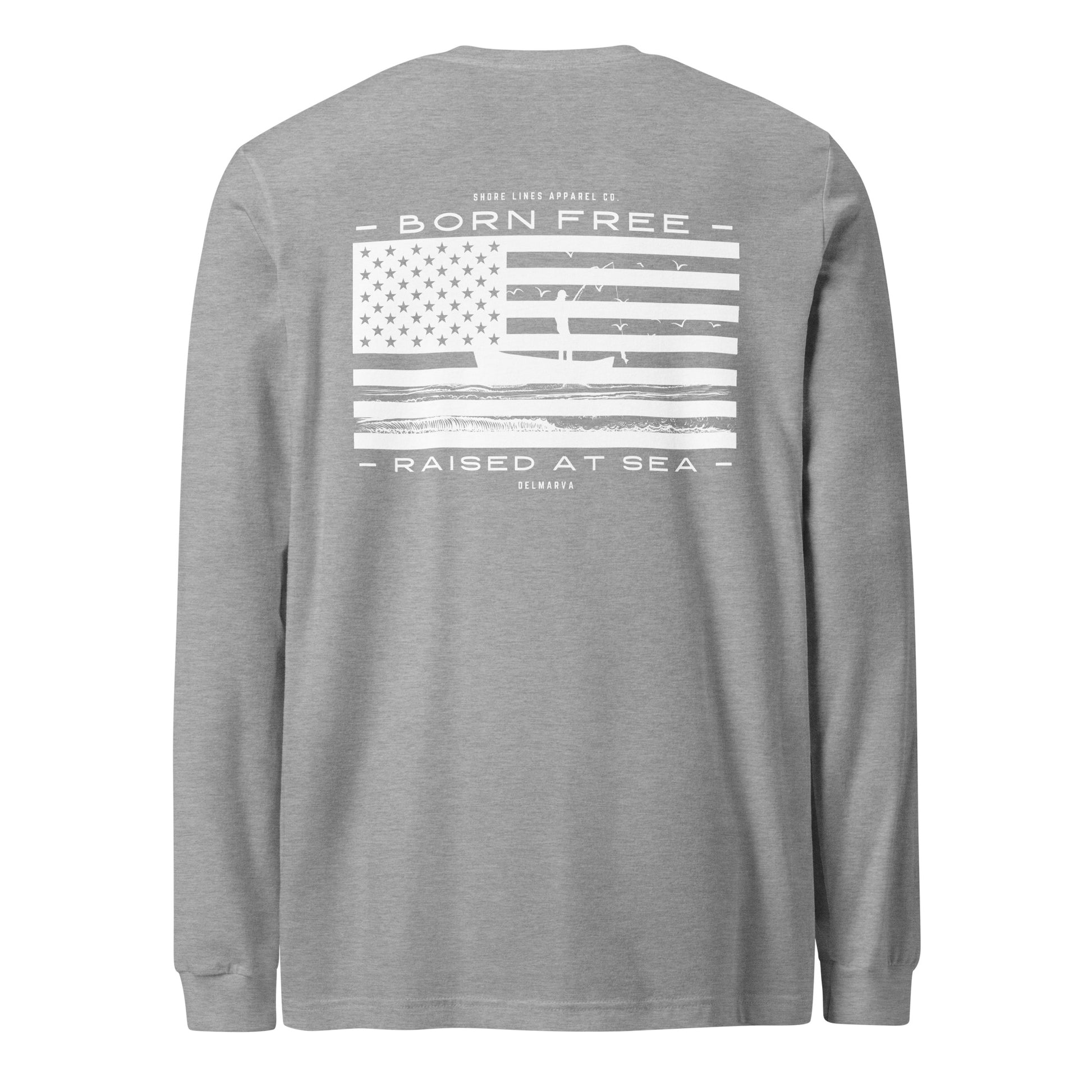 Born Free Raised at Sea | Core LS-athletic-Shore Lines Apparel Co.