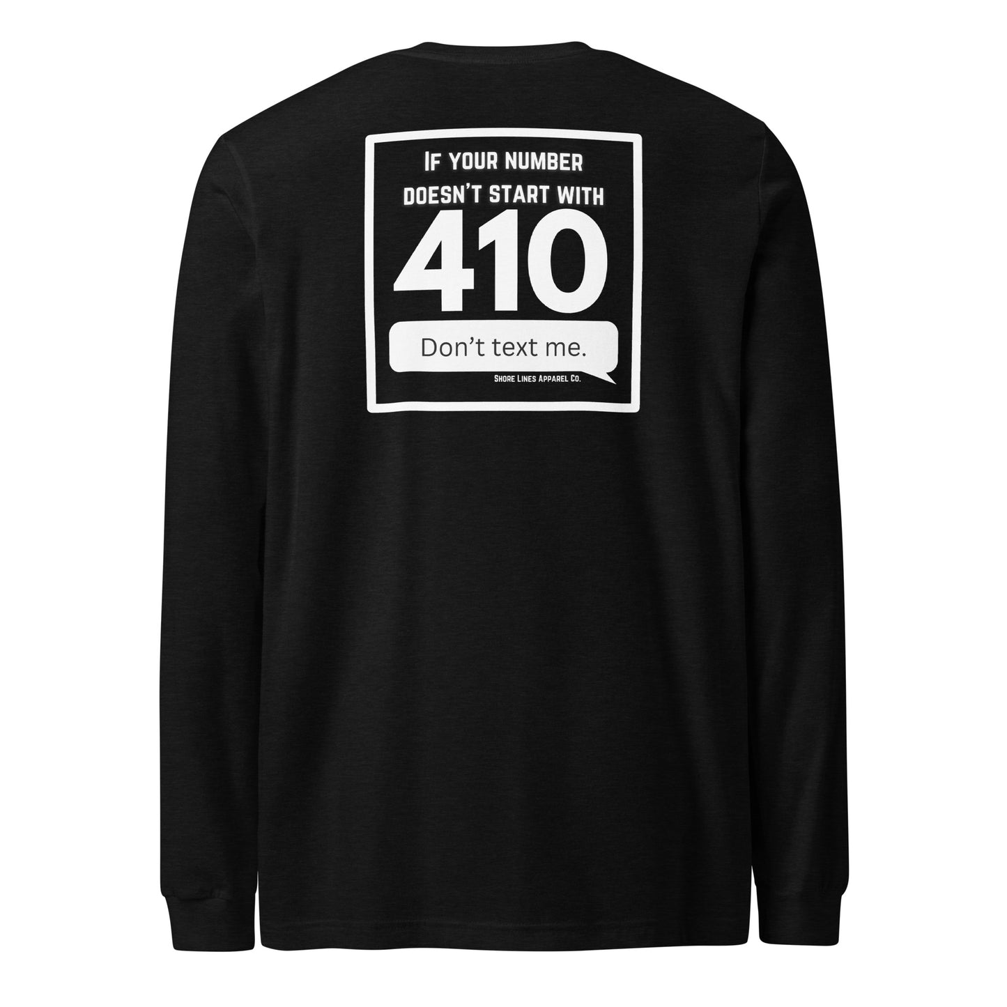 410 Area Code | Core LS-black-Shore Lines Apparel Co.