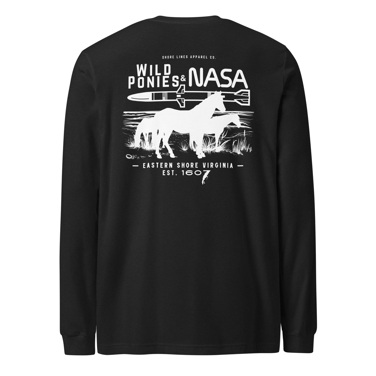 Wild Ponies and NASA | Core LS-black-Shore Lines Apparel Co.