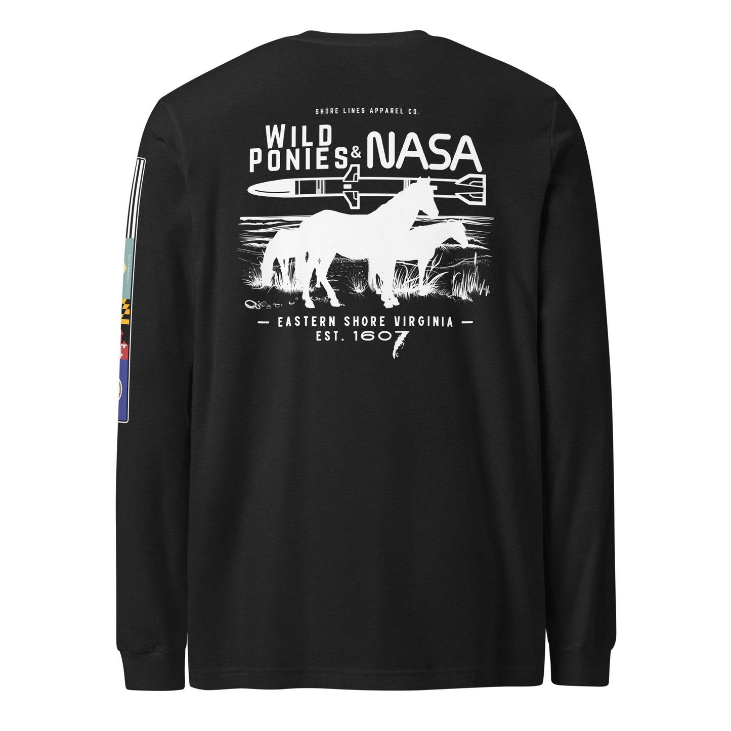 Wild Ponies and NASA | Core LS P-black-Shore Lines Apparel Co.