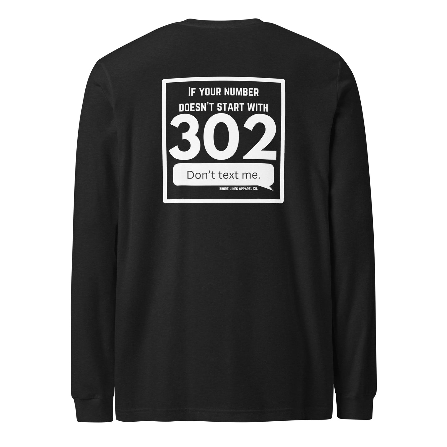 302 Area Code | Core LS-black-Shore Lines Apparel Co.