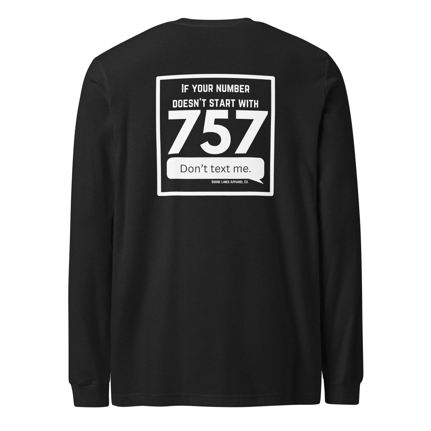 757 Area Code | Core LS-black-Shore Lines Apparel Co.