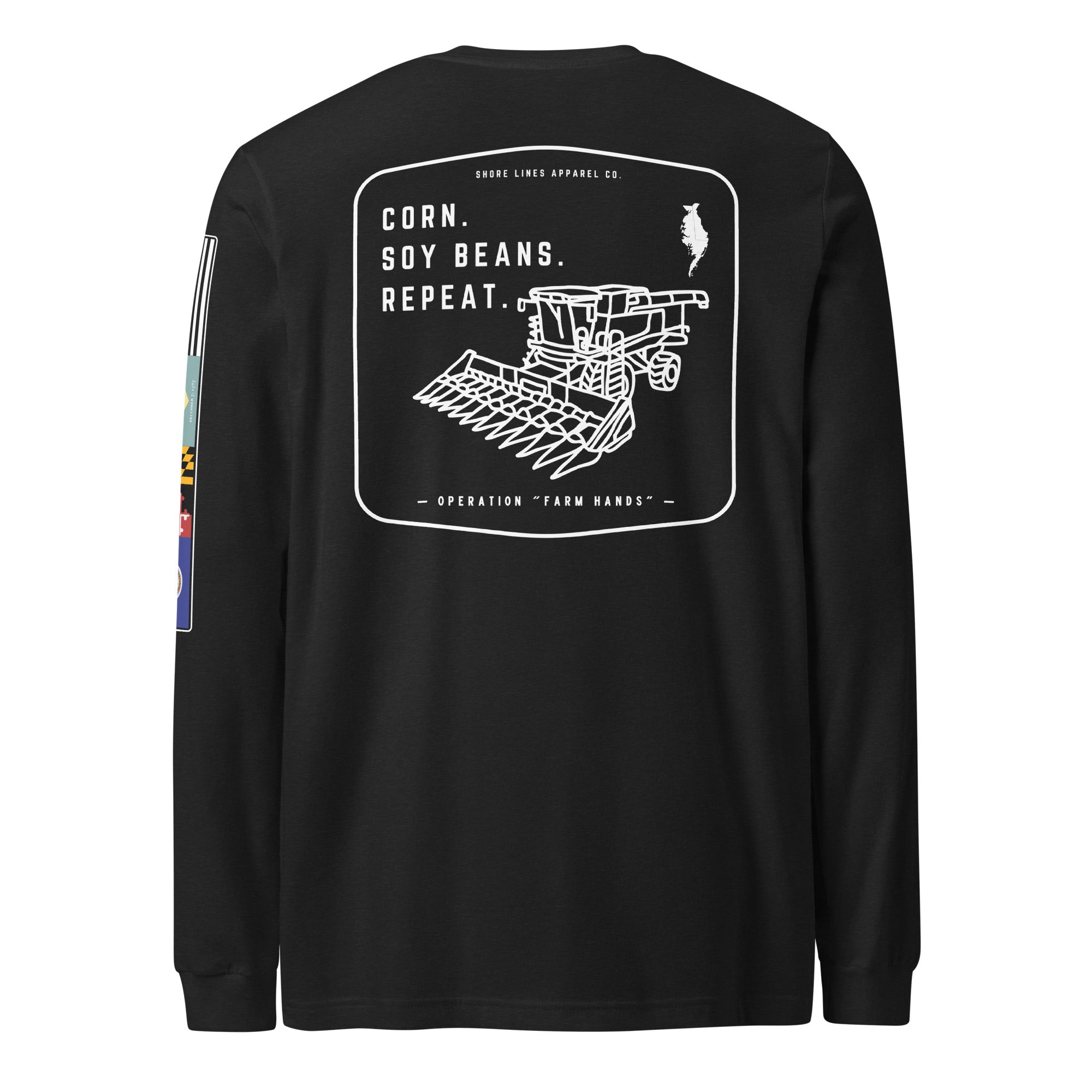Operation Farm Hands | Long Sleeve P-black-Shore Lines Apparel Co.