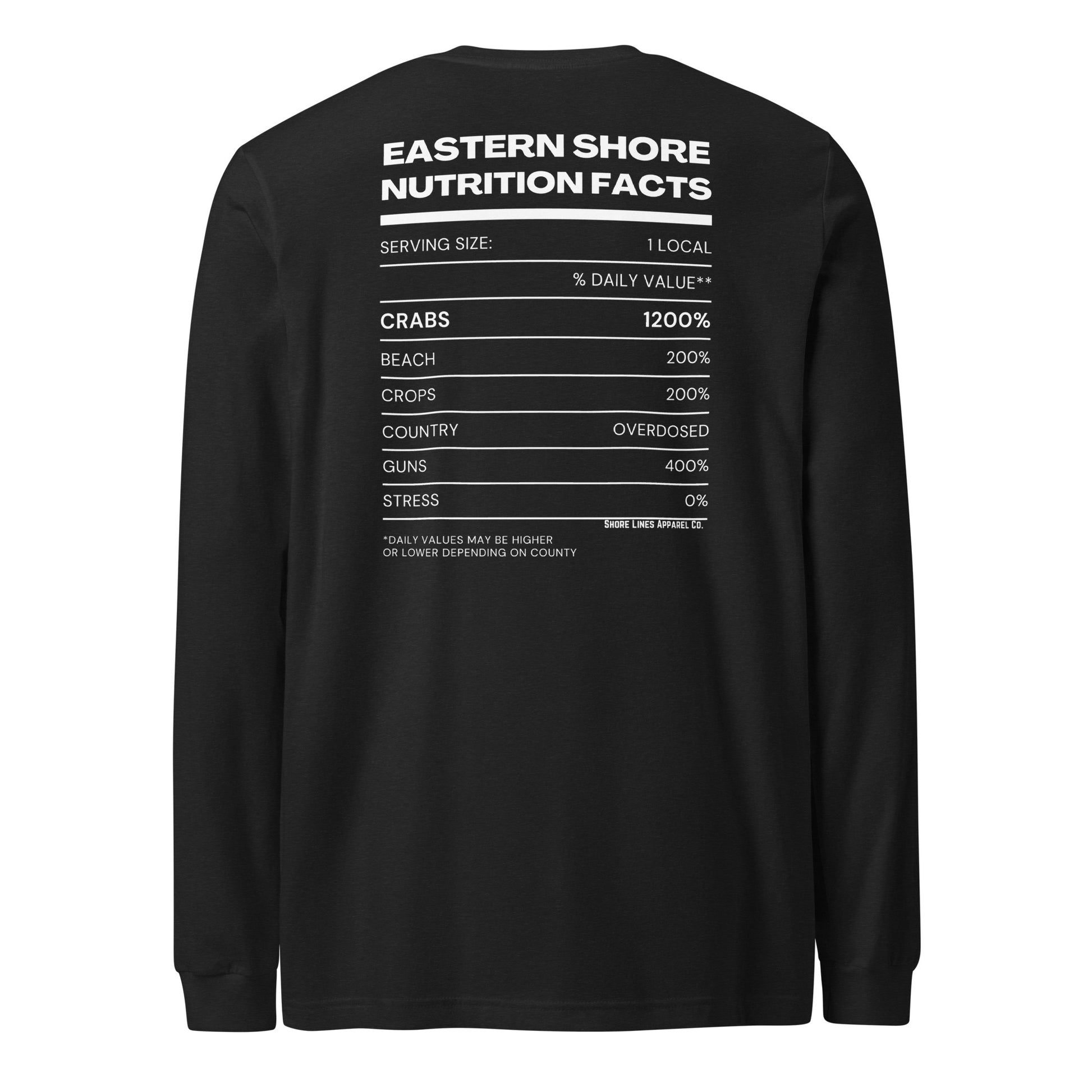 Nutrition Facts | Core LS-black-Shore Lines Apparel Co.