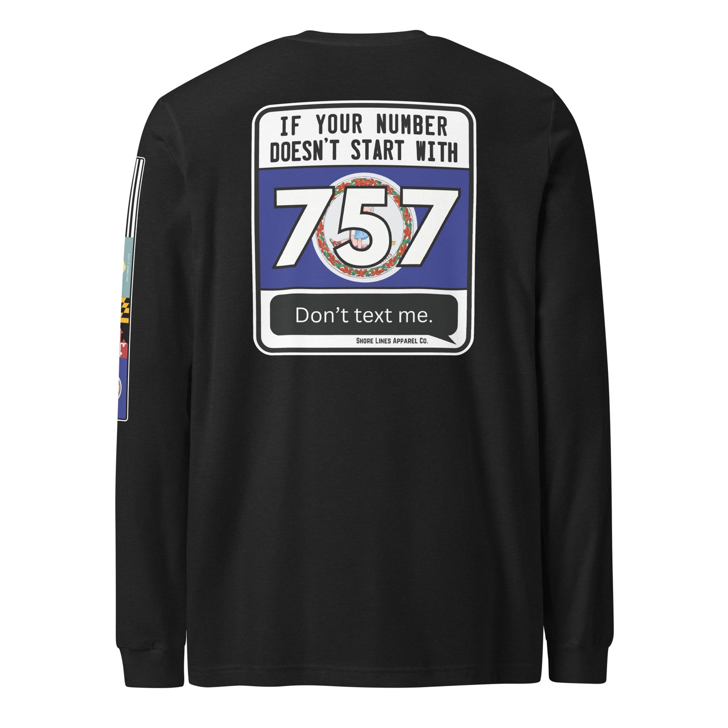 757 Area Code | Core LS P-black-Shore Lines Apparel Co.