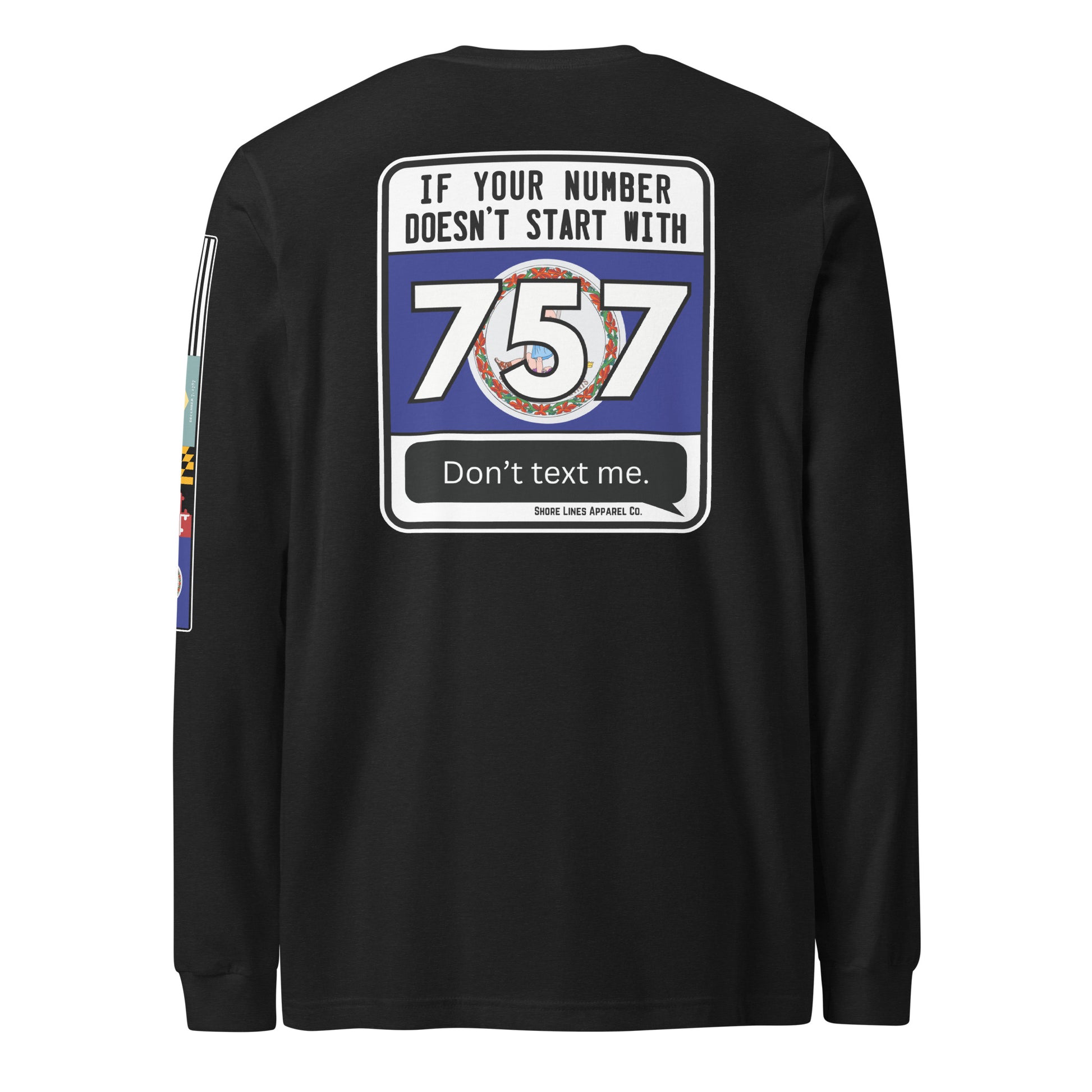 757 Area Code | Core LS P-black-Shore Lines Apparel Co.