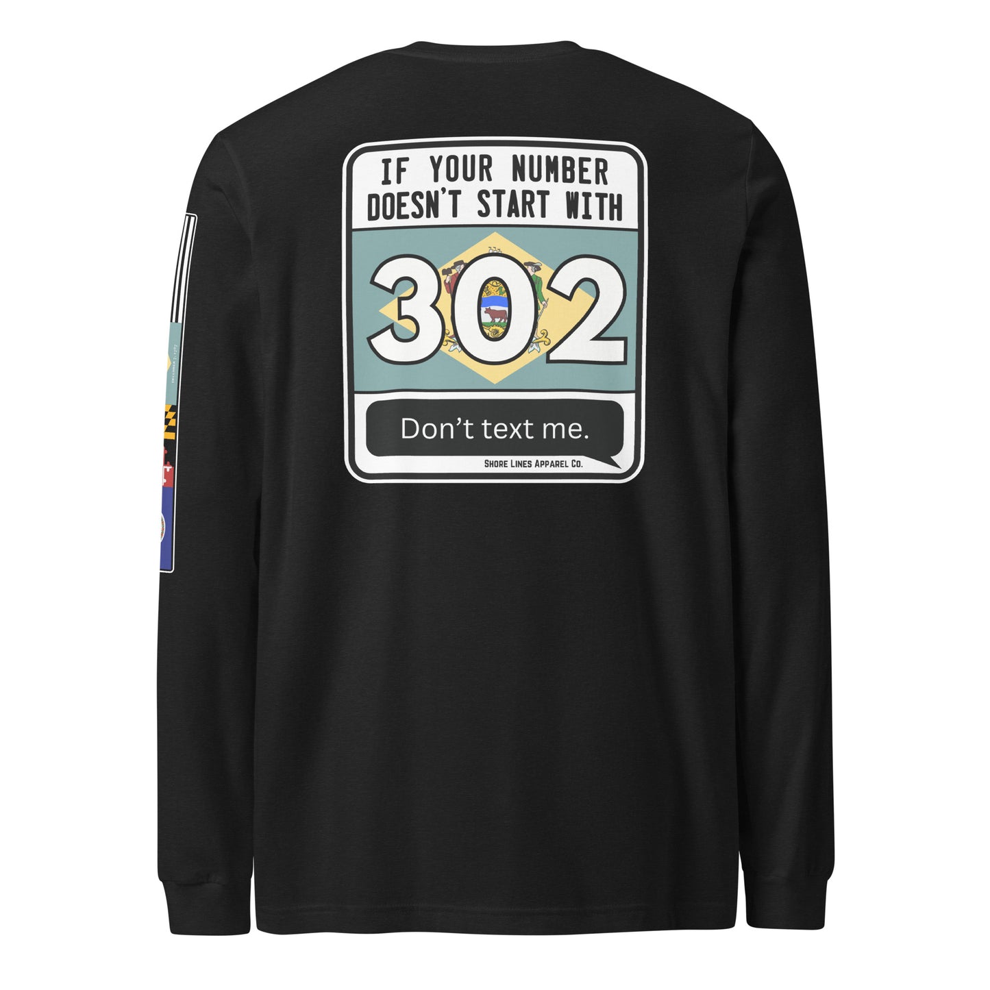 302 Area Code | Core LS P-black-Shore Lines Apparel Co.