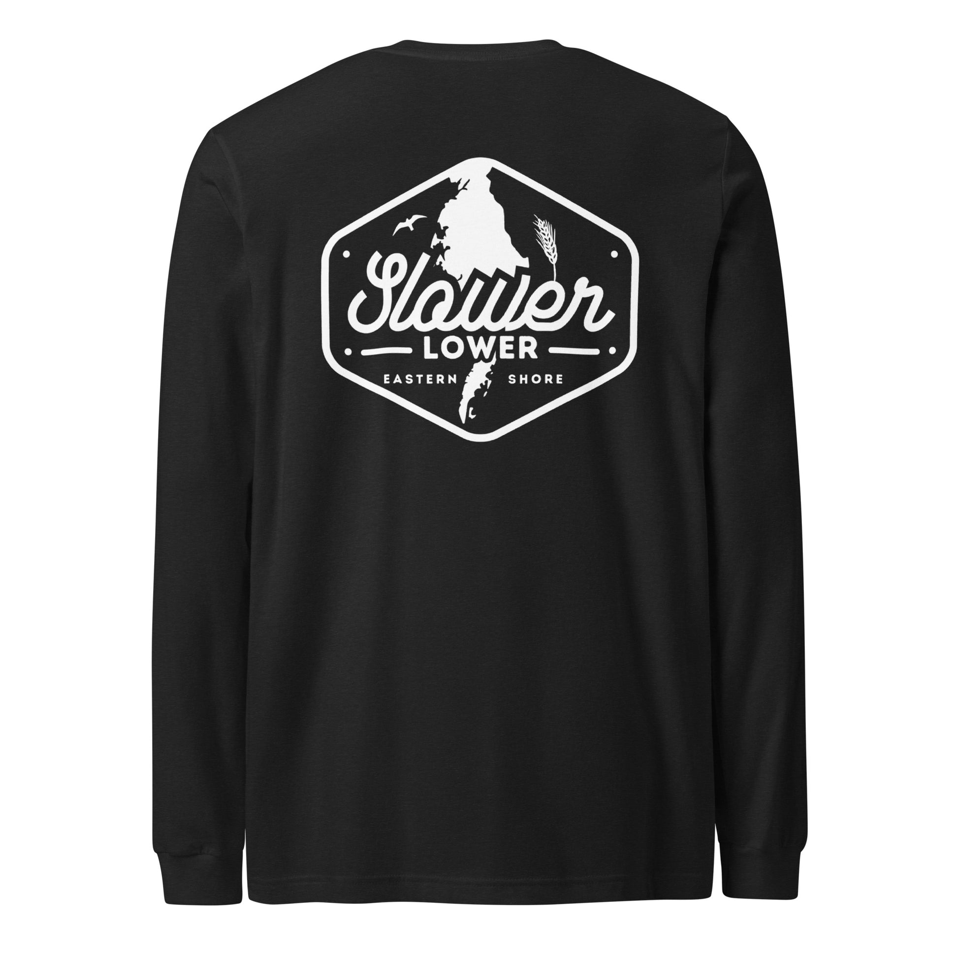 Slower Lower | Long Sleeve-black-Shore Lines Apparel Co.™