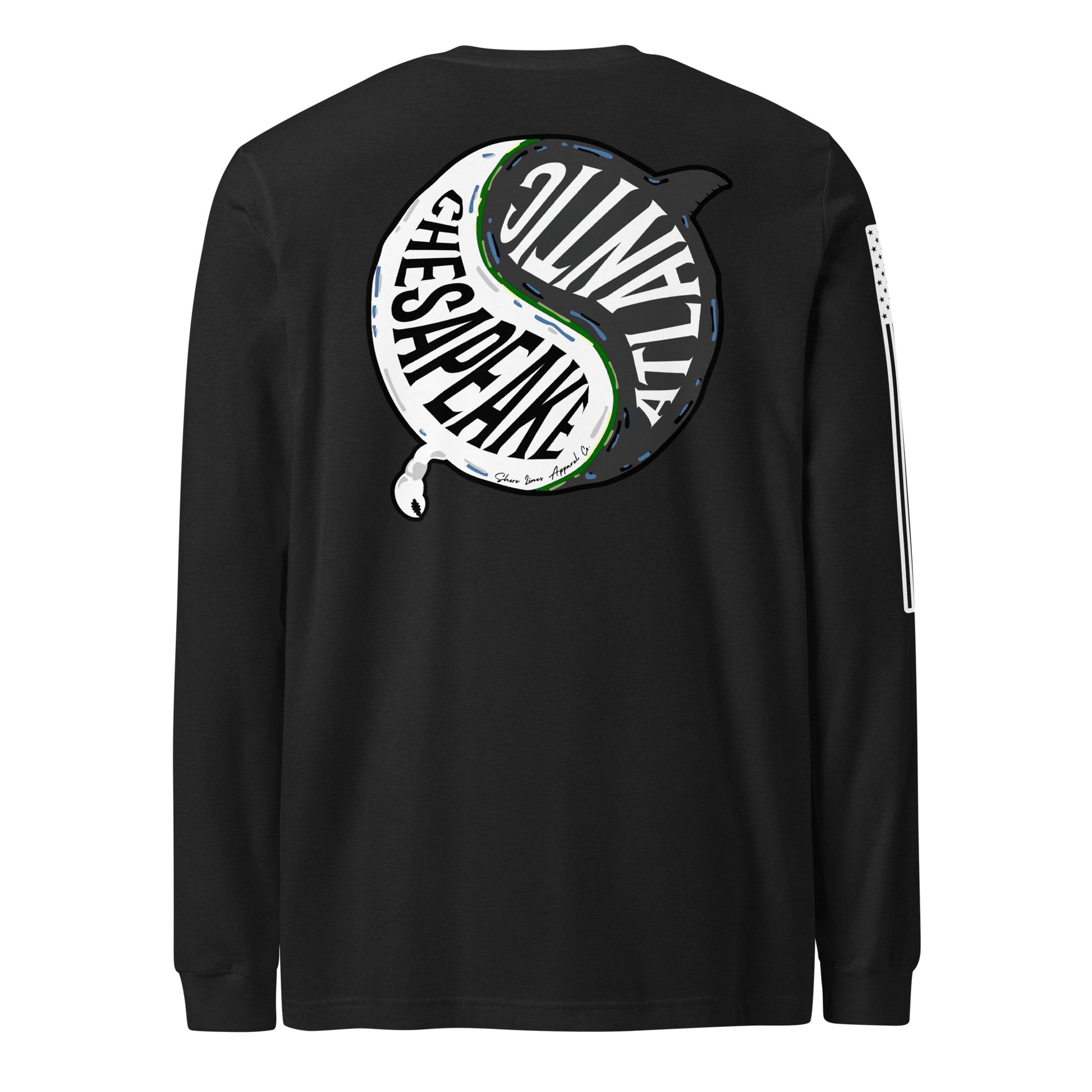 Chesapeake Atlantic | Long Sleeve P-black-Shore Lines Apparel Co.™