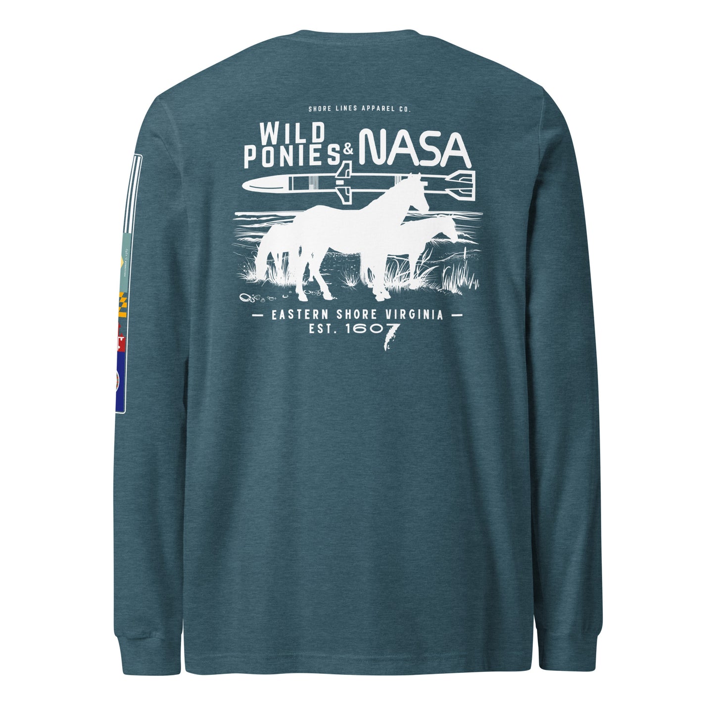 Wild Ponies and NASA | Core LS P-teal-Shore Lines Apparel Co.