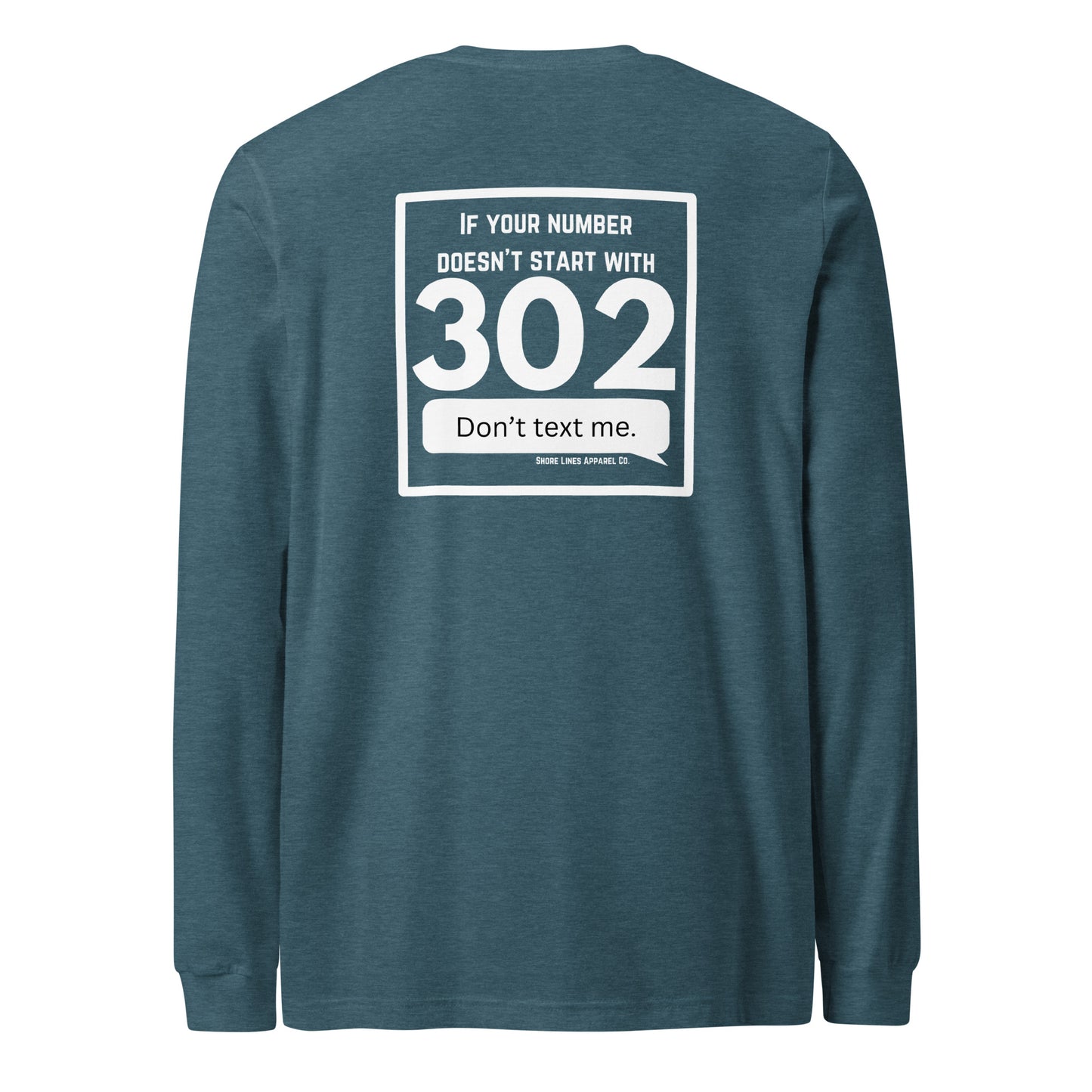 302 Area Code | Core LS-teal-Shore Lines Apparel Co.