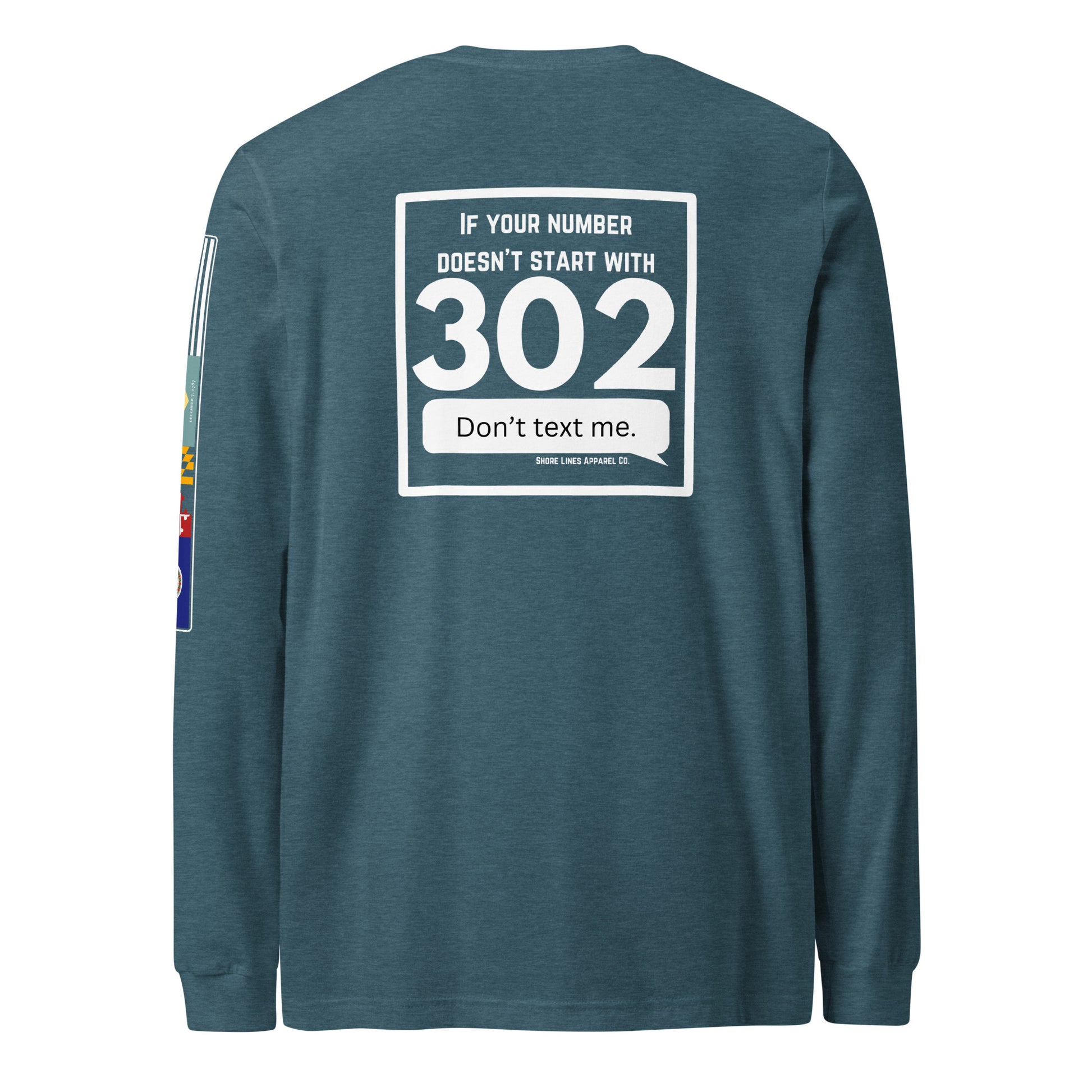 302 Area Code | Core LS P-teal-Shore Lines Apparel Co.