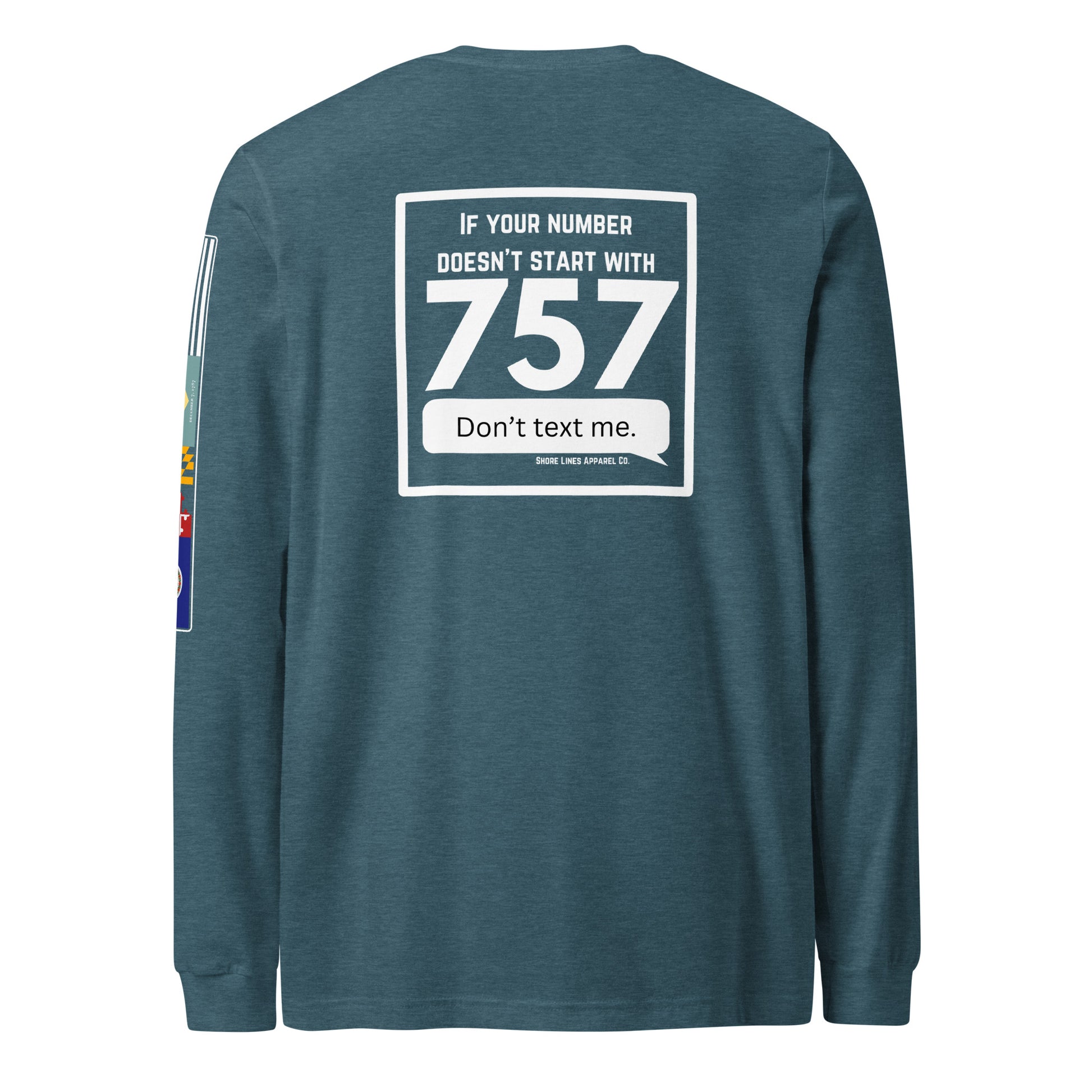 757 Area Code | Core LS P-teal-Shore Lines Apparel Co.