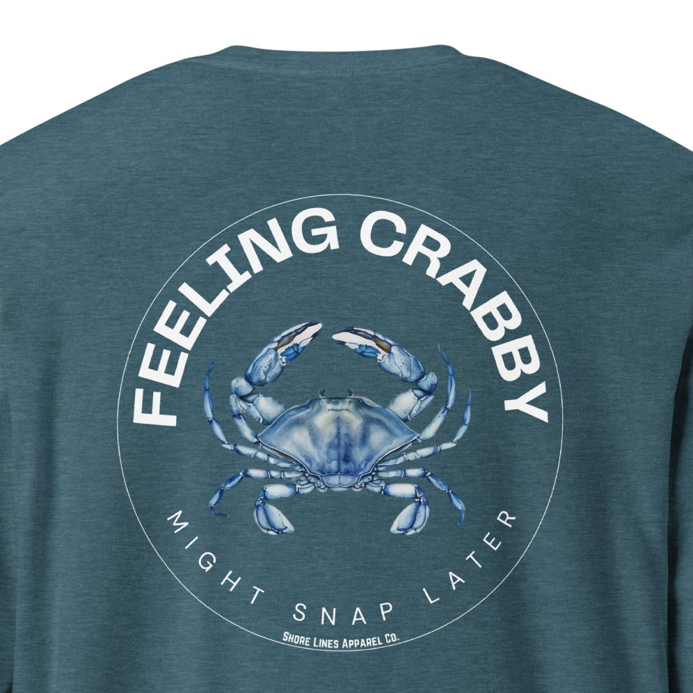 Feeling Crabby | Long Sleeve-teal-Shore Lines Apparel Co.