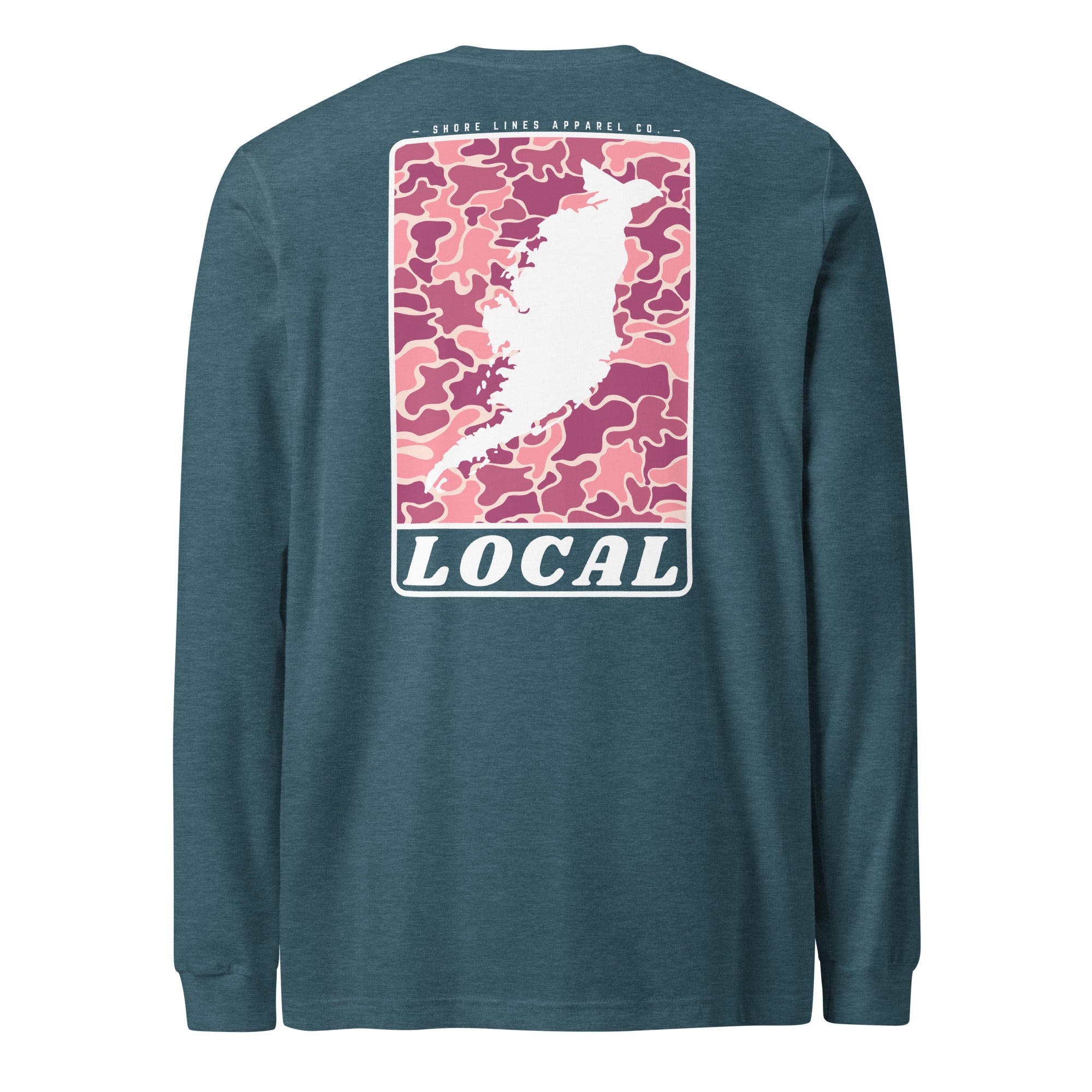 LOCAL (pink) | Long Sleeve-teal-Shore Lines Apparel Co.