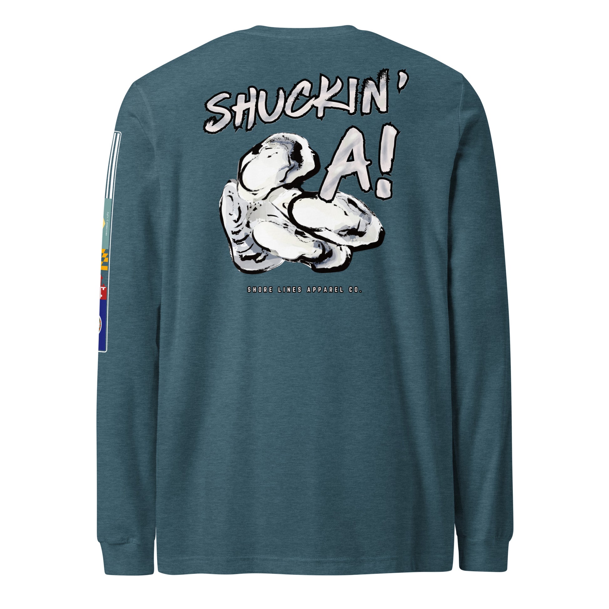 Shuckin A | Core LS P-teal-Shore Lines Apparel Co.