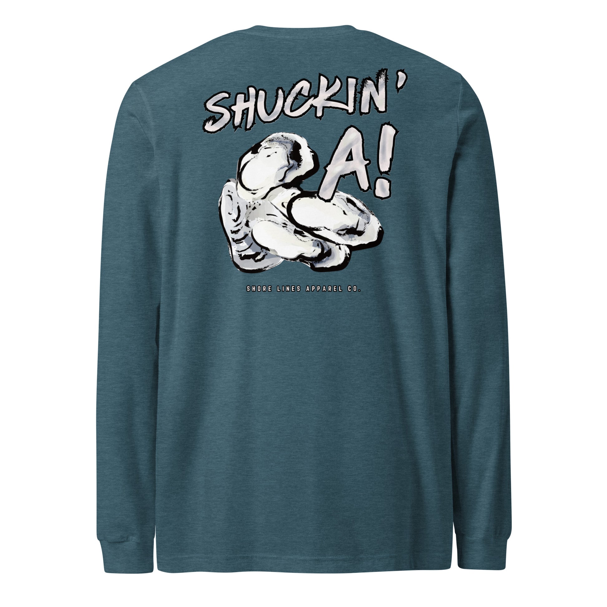 Shuckin A | Core LS-teal-Shore Lines Apparel Co.