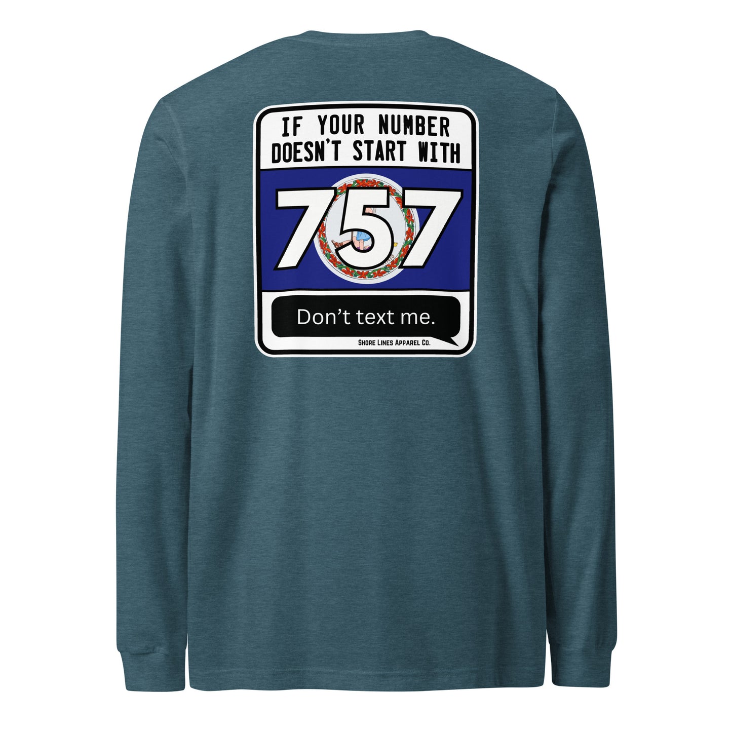 757 Area Code | Core LS-teal-Shore Lines Apparel Co.