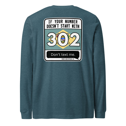302 Area Code | Core LS-teal-Shore Lines Apparel Co.