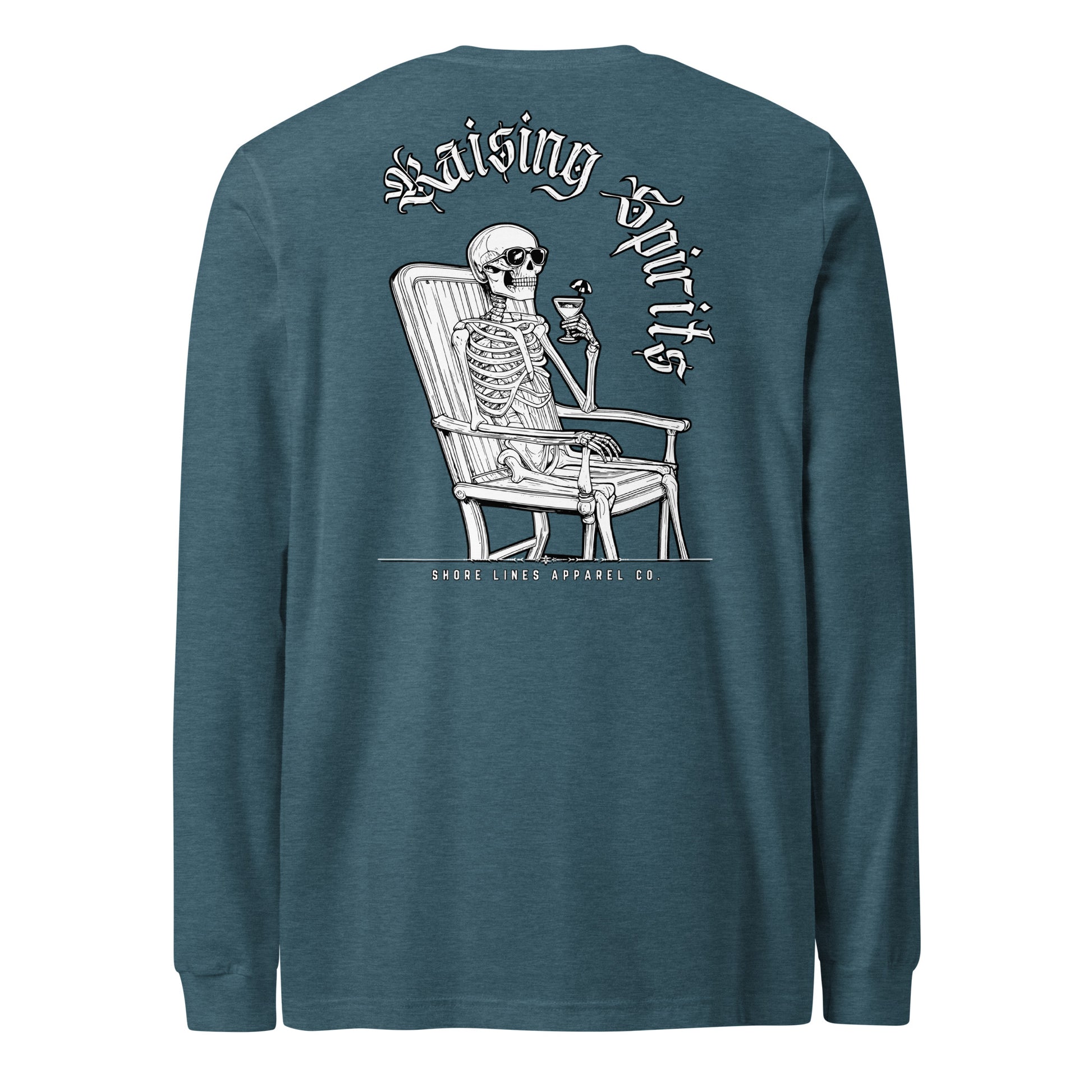 Raising Spirits | Long Sleeve-teal-Shore Lines Apparel Co.