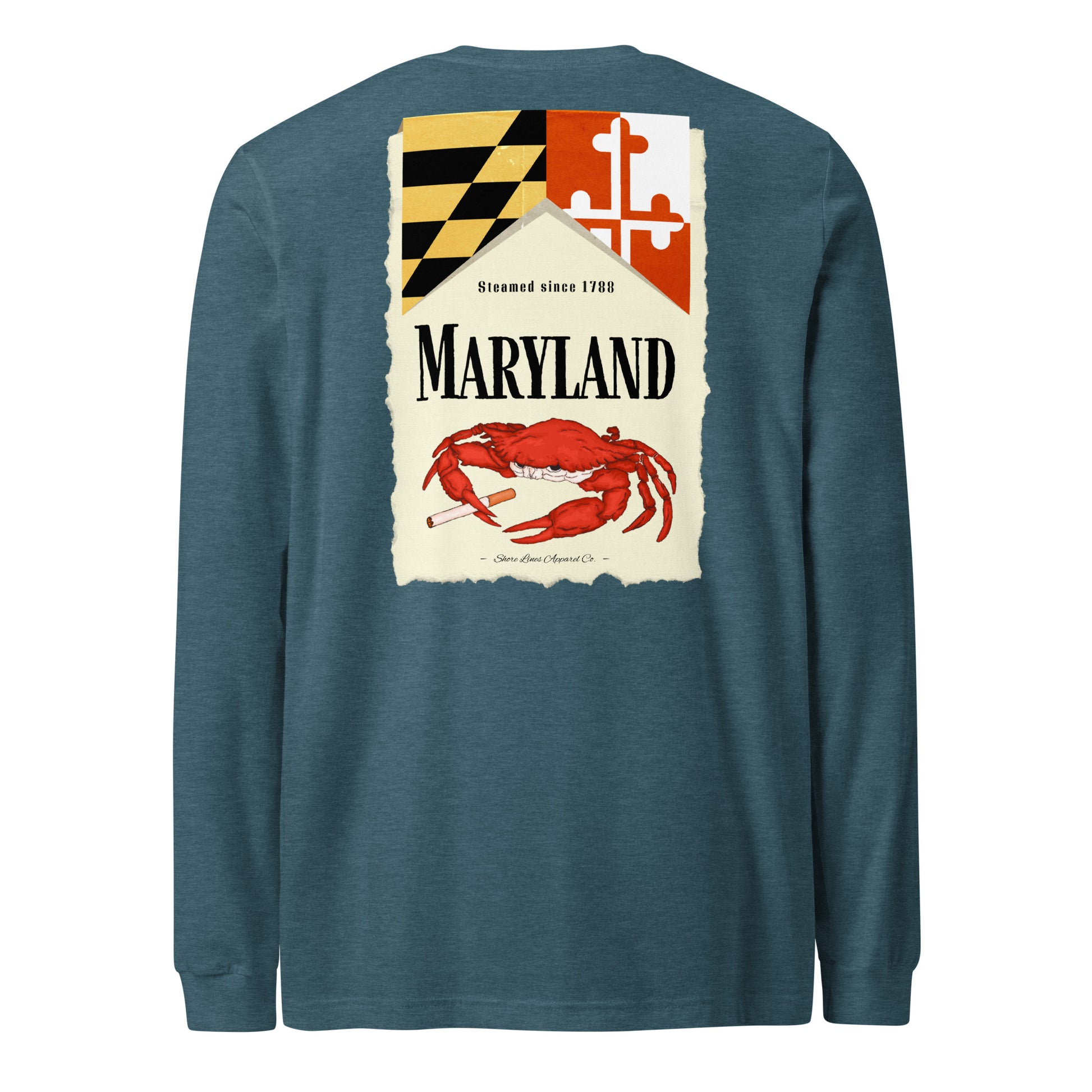 Maryland | Long Sleeve-teal-Shore Lines Apparel Co.