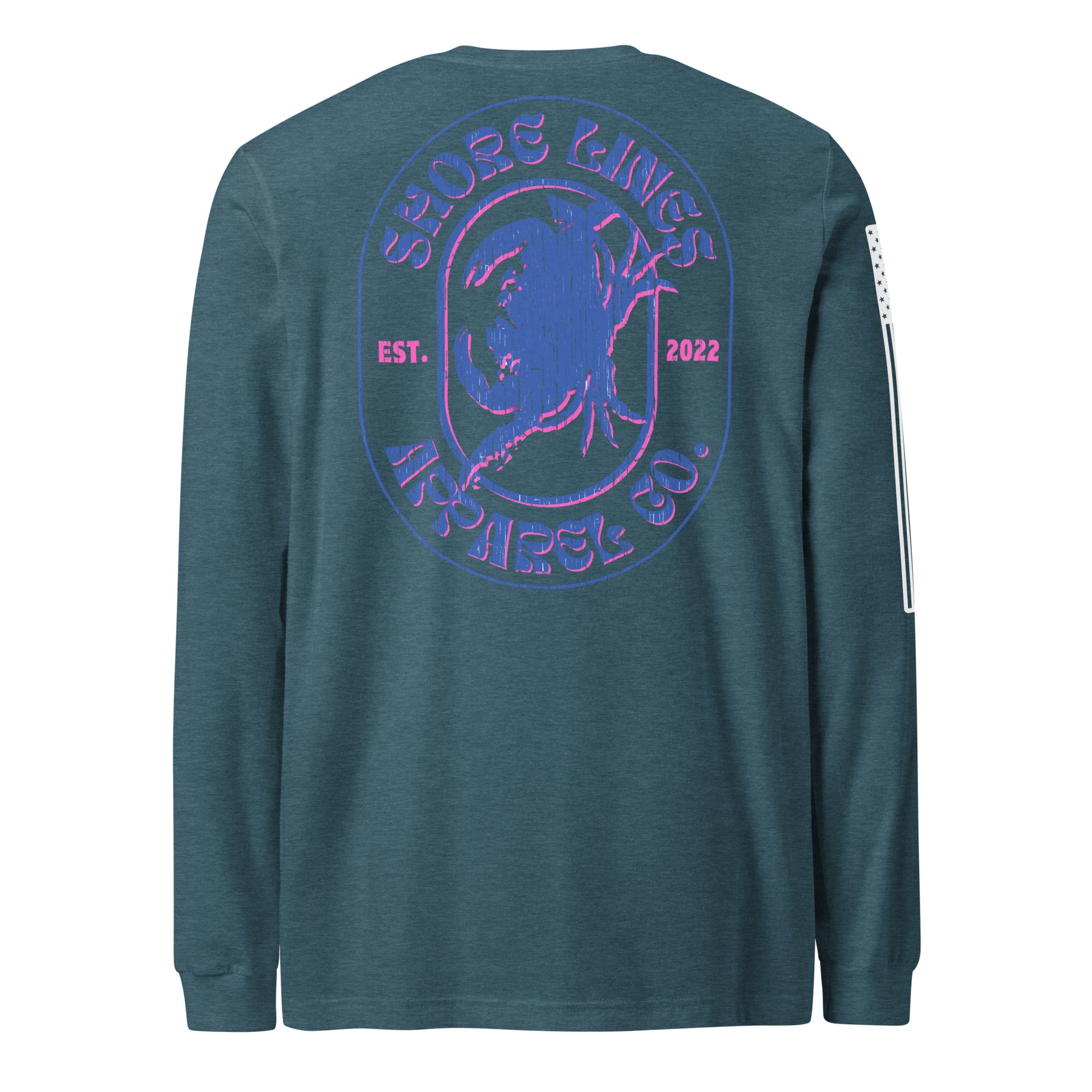 Shore Lines Retro | Long Sleeve P-teal-Shore Lines Apparel Co.