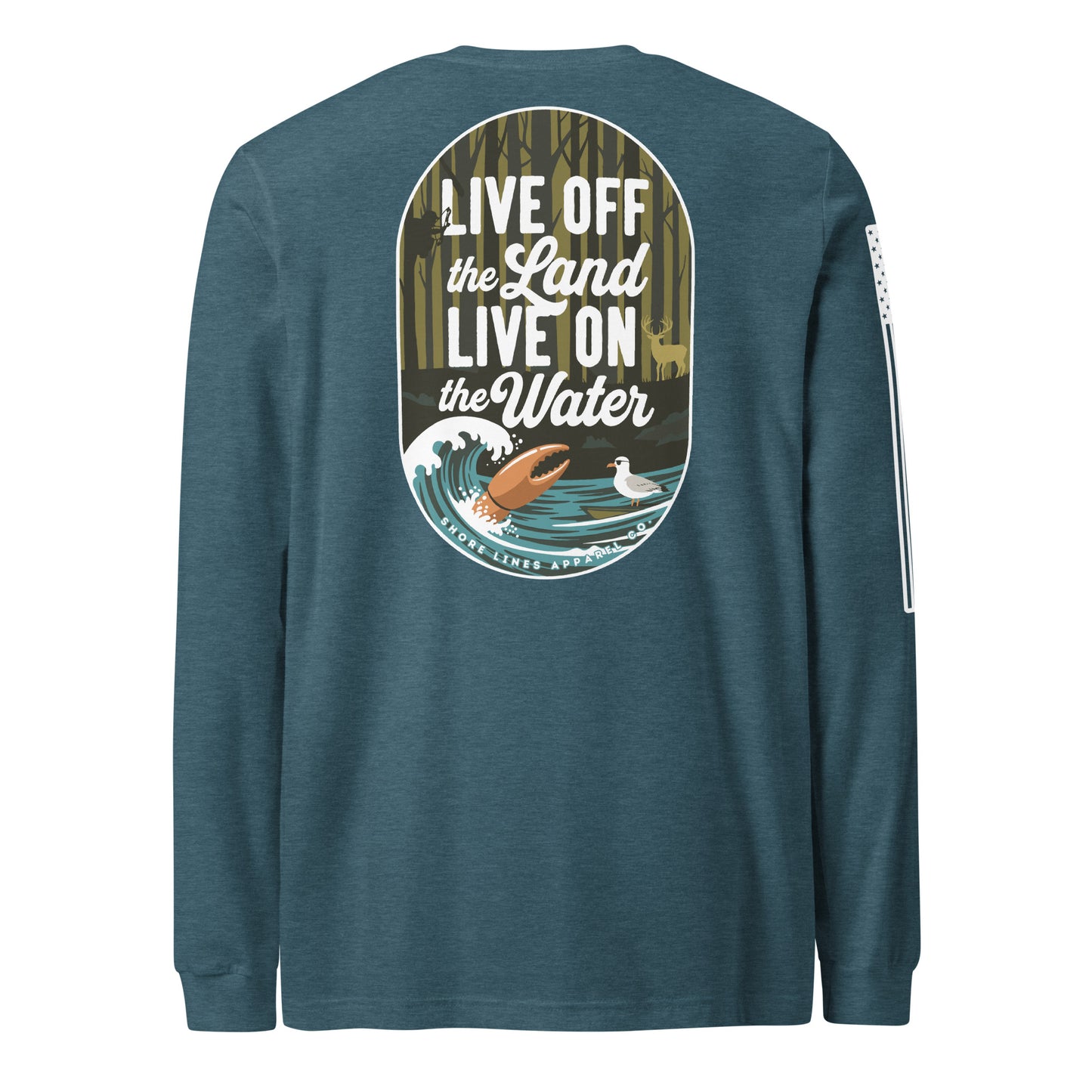 Live Off the Land | Long Sleeve P-teal-Shore Lines Apparel Co.™