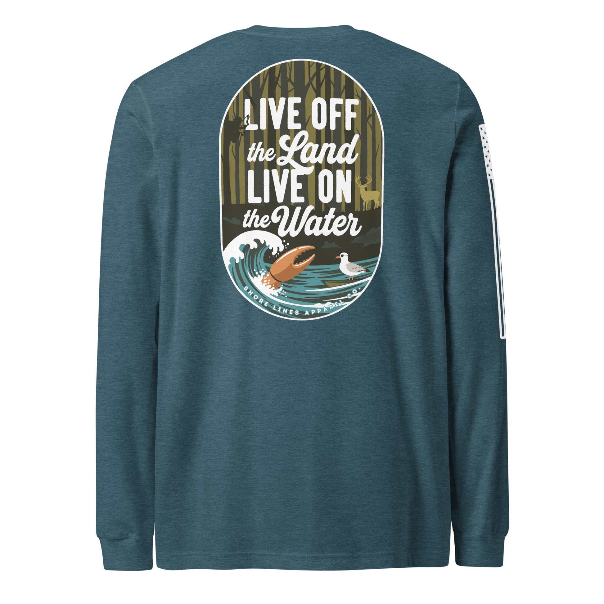 Live Off the Land | Long Sleeve P-teal-Shore Lines Apparel Co.™