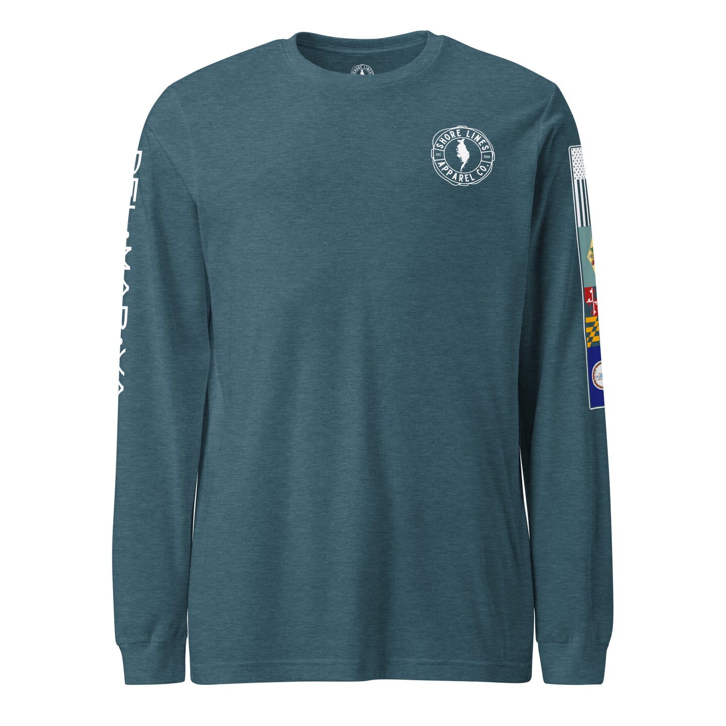 Born Free Raised at Sea | Core LS P-teal-Shore Lines Apparel Co.