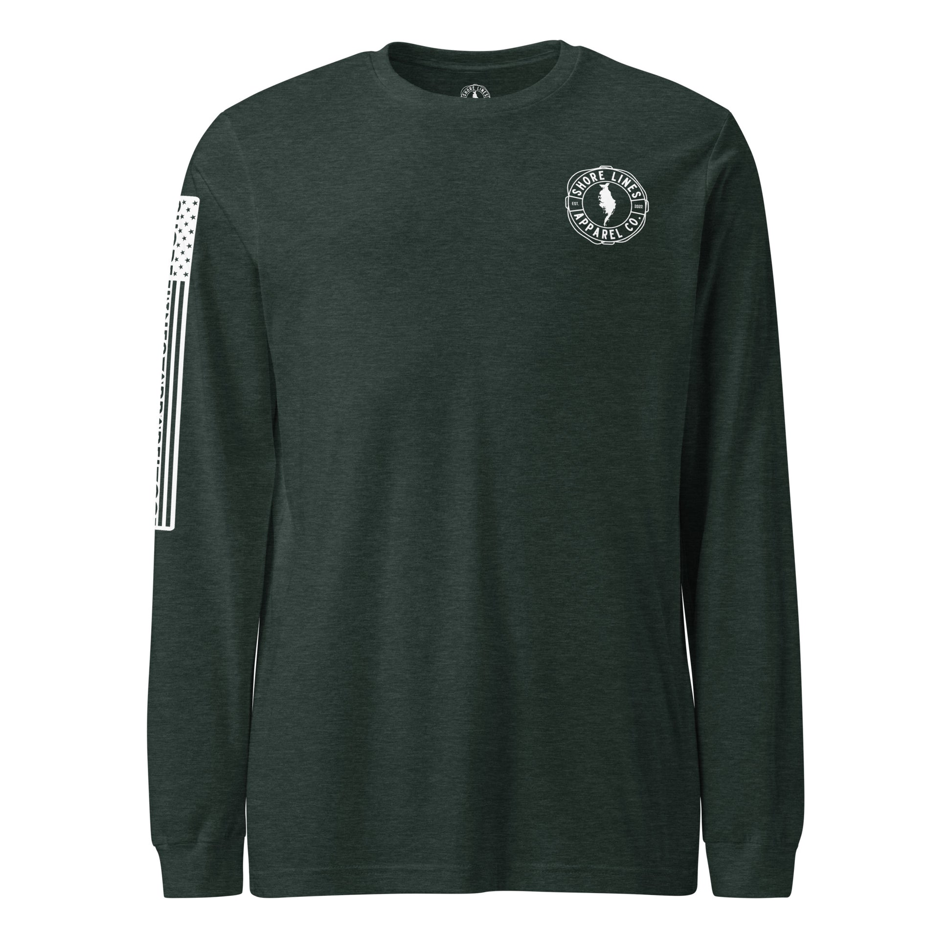 Shore Lines Retro | Long Sleeve-forest-Shore Lines Apparel Co.