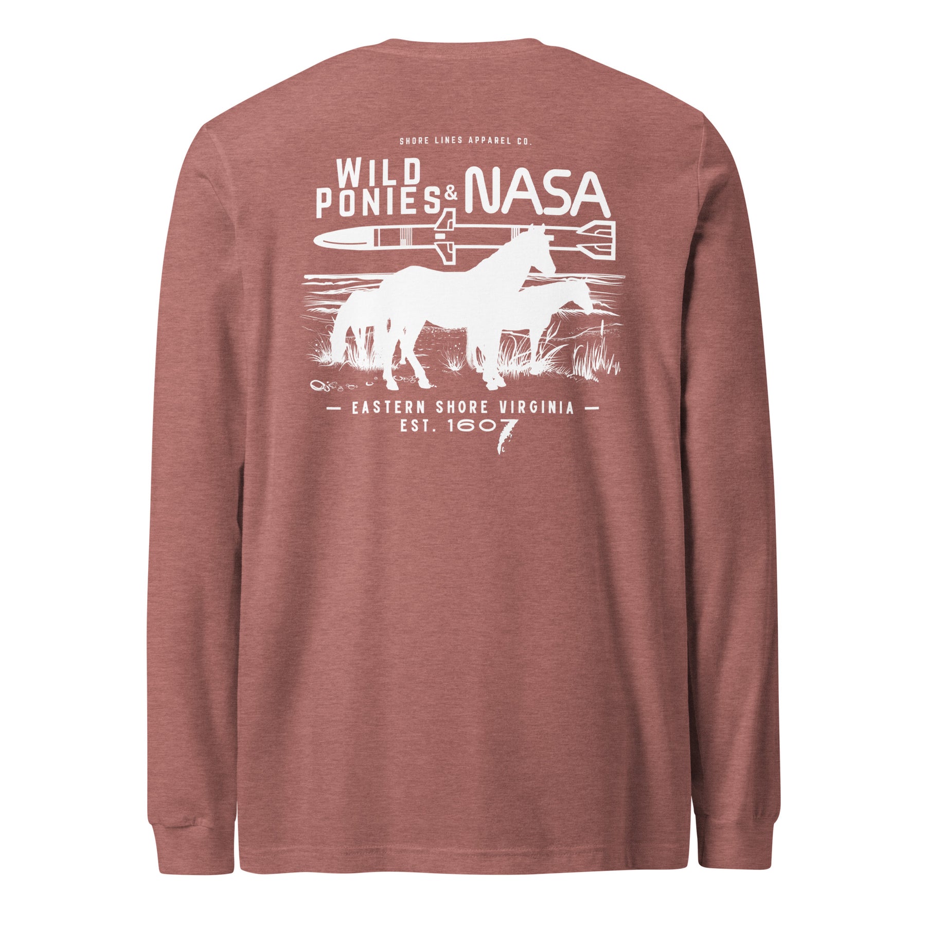 Wild Ponies and NASA | Long Sleeve-mauve-Shore Lines Apparel Co.