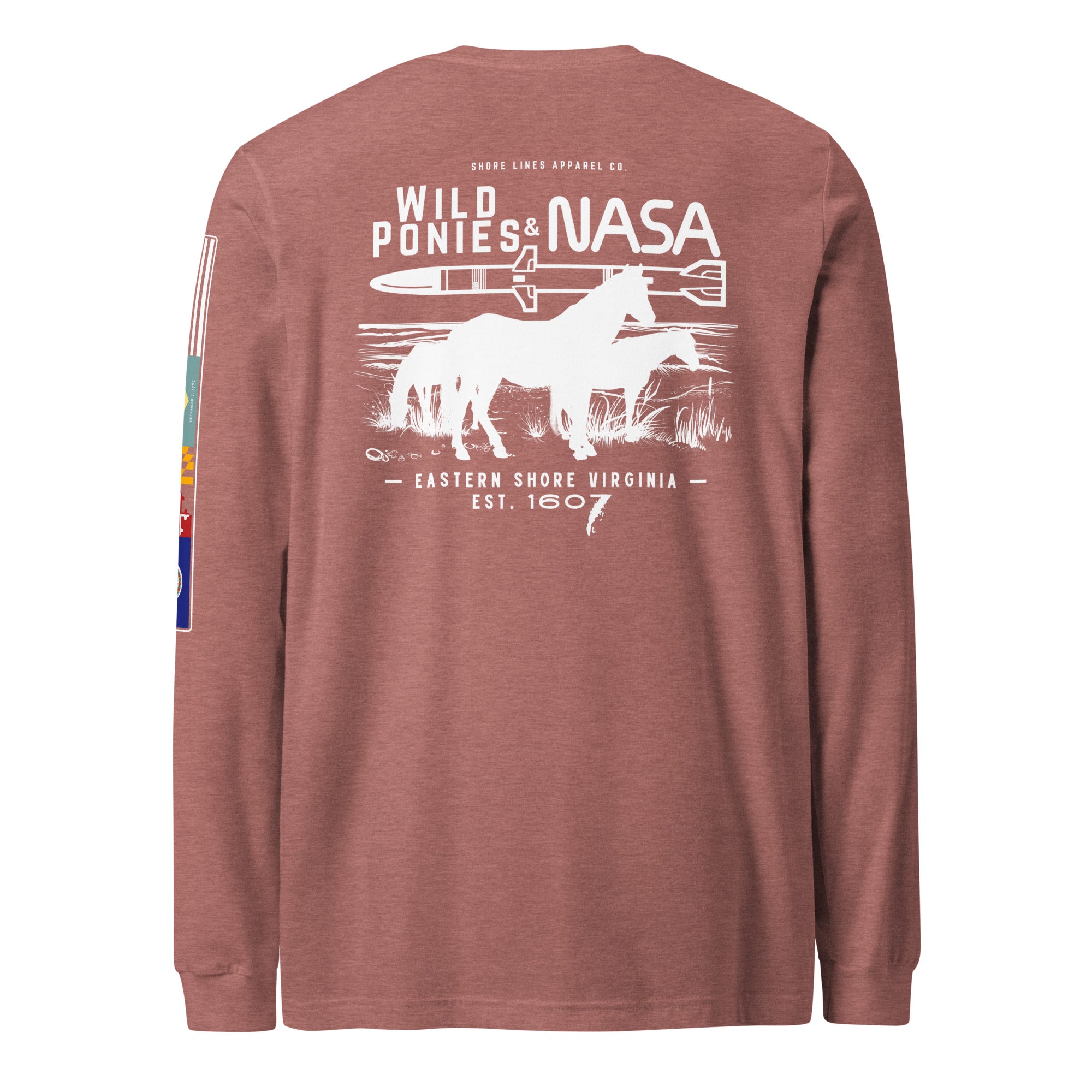 Wild Ponies and NASA | Long Sleeve P-mauve-Shore Lines Apparel Co.