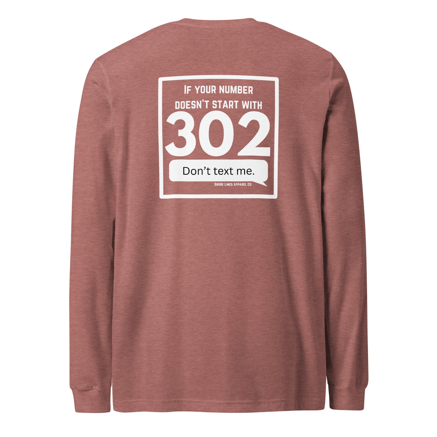 302 Area Code | Core LS-mauve-Shore Lines Apparel Co.