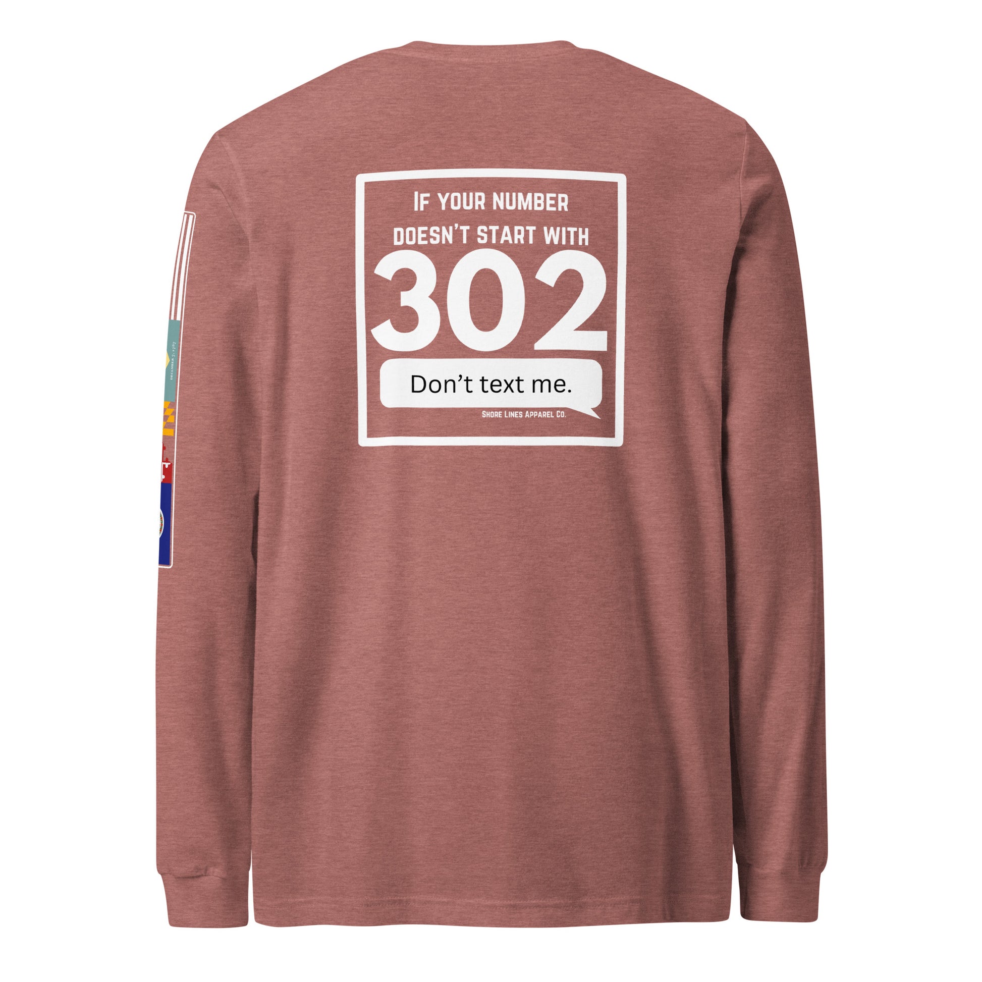 302 Area Code | Core LS P-mauve-Shore Lines Apparel Co.