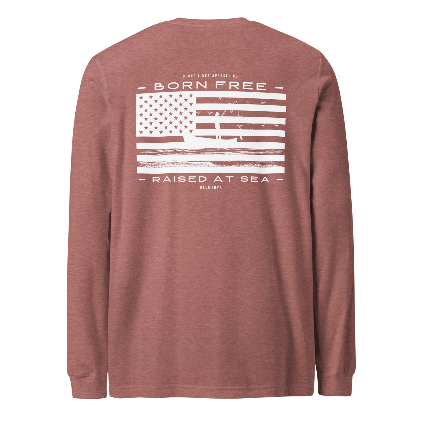 Born Free Raised at Sea | Core LS-mauve-Shore Lines Apparel Co.