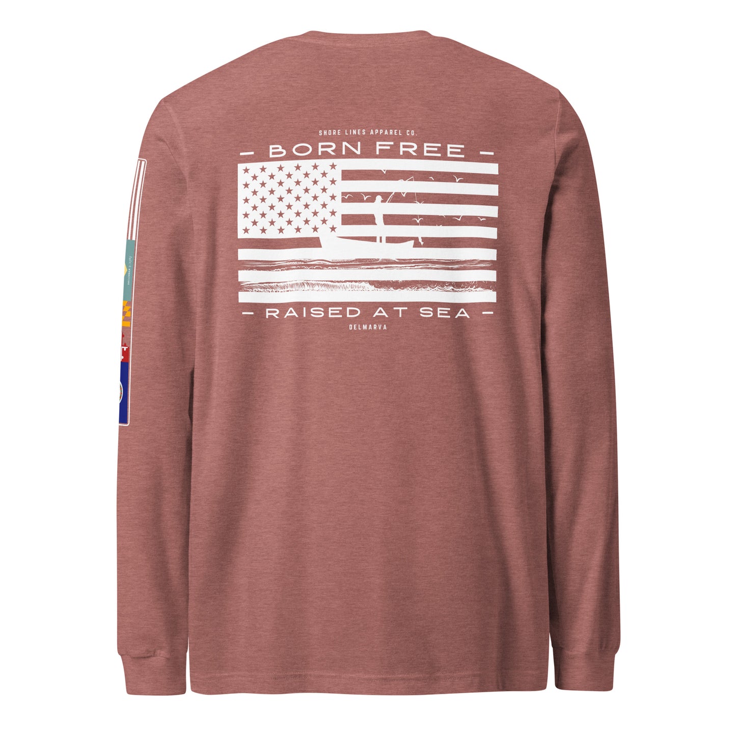 Born Free Raised at Sea | Core LS P-mauve-Shore Lines Apparel Co.