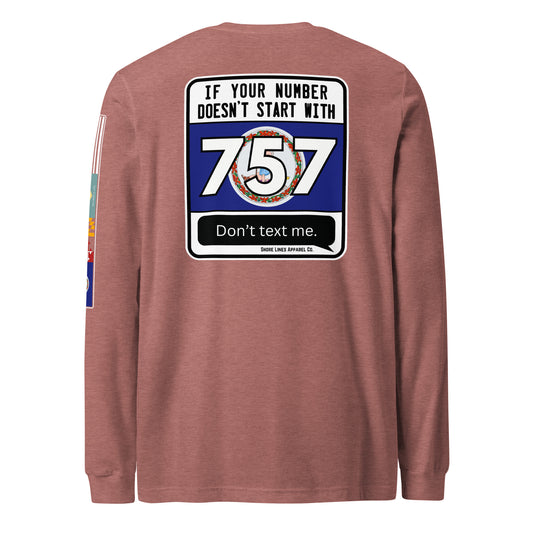 757 Area Code | Core LS P-mauve-Shore Lines Apparel Co.