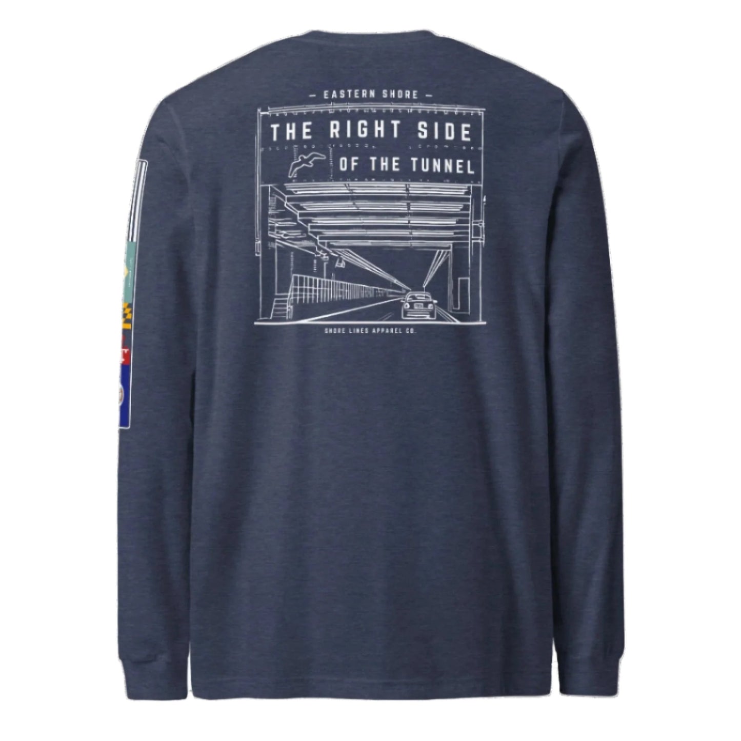 The Right Side CBBT | Core LS P-heathernavy-Shore Lines Apparel Co.