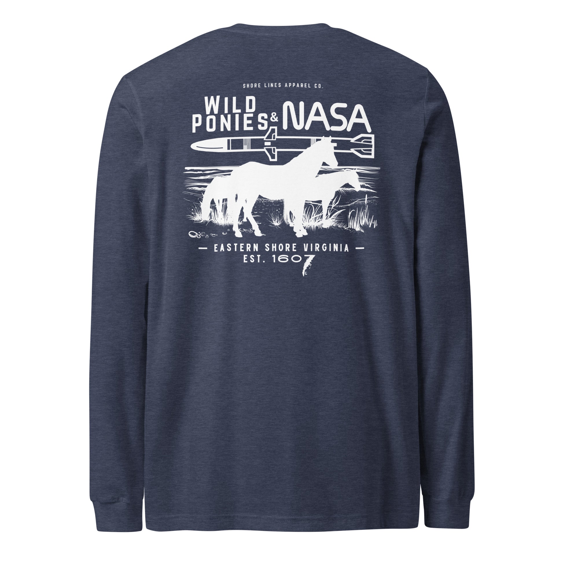 Wild Ponies and NASA | Core LS-navy-Shore Lines Apparel Co.