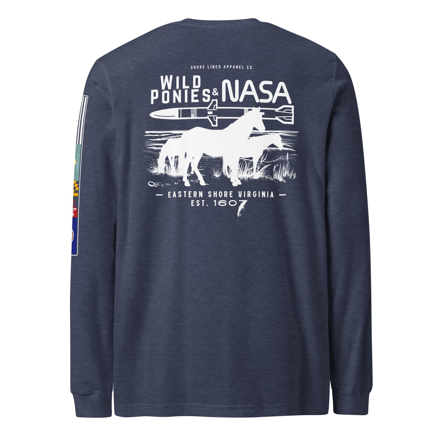 Wild Ponies and NASA | Core LS P-navy-Shore Lines Apparel Co.