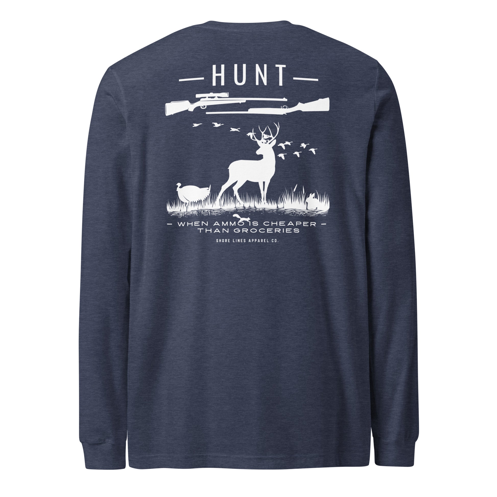 Hunt | Core LS-heathernavy-Shore Lines Apparel Co.