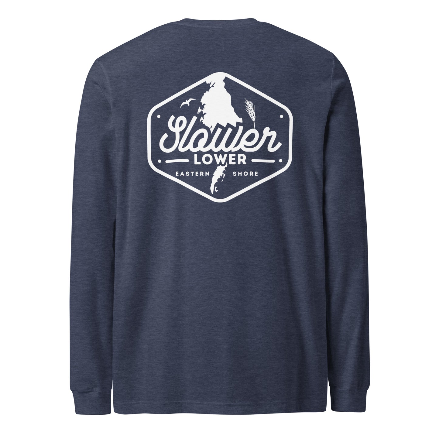 Slower Lower | Long Sleeve-navy-Shore Lines Apparel Co.™