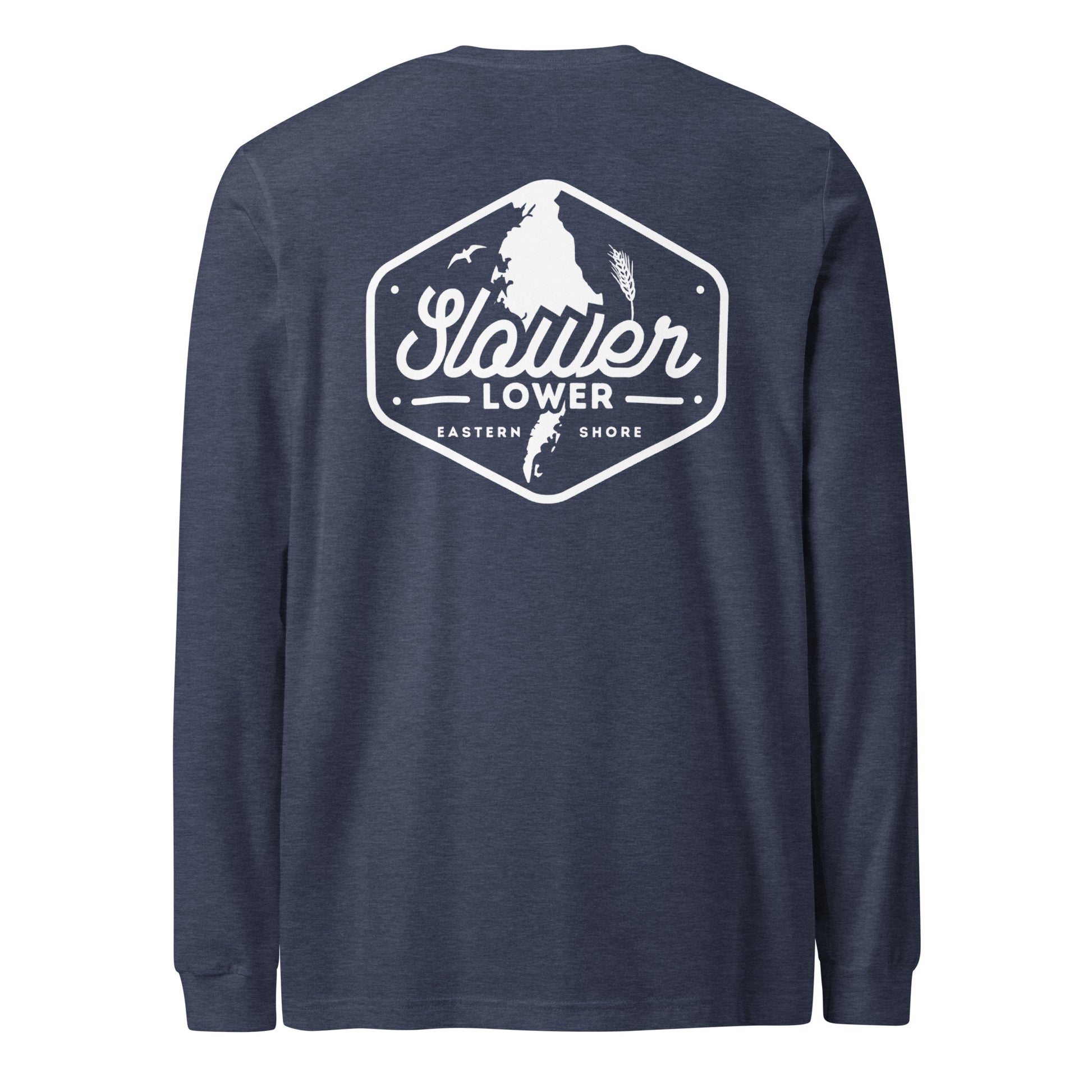 Slower Lower | Long Sleeve-navy-Shore Lines Apparel Co.™