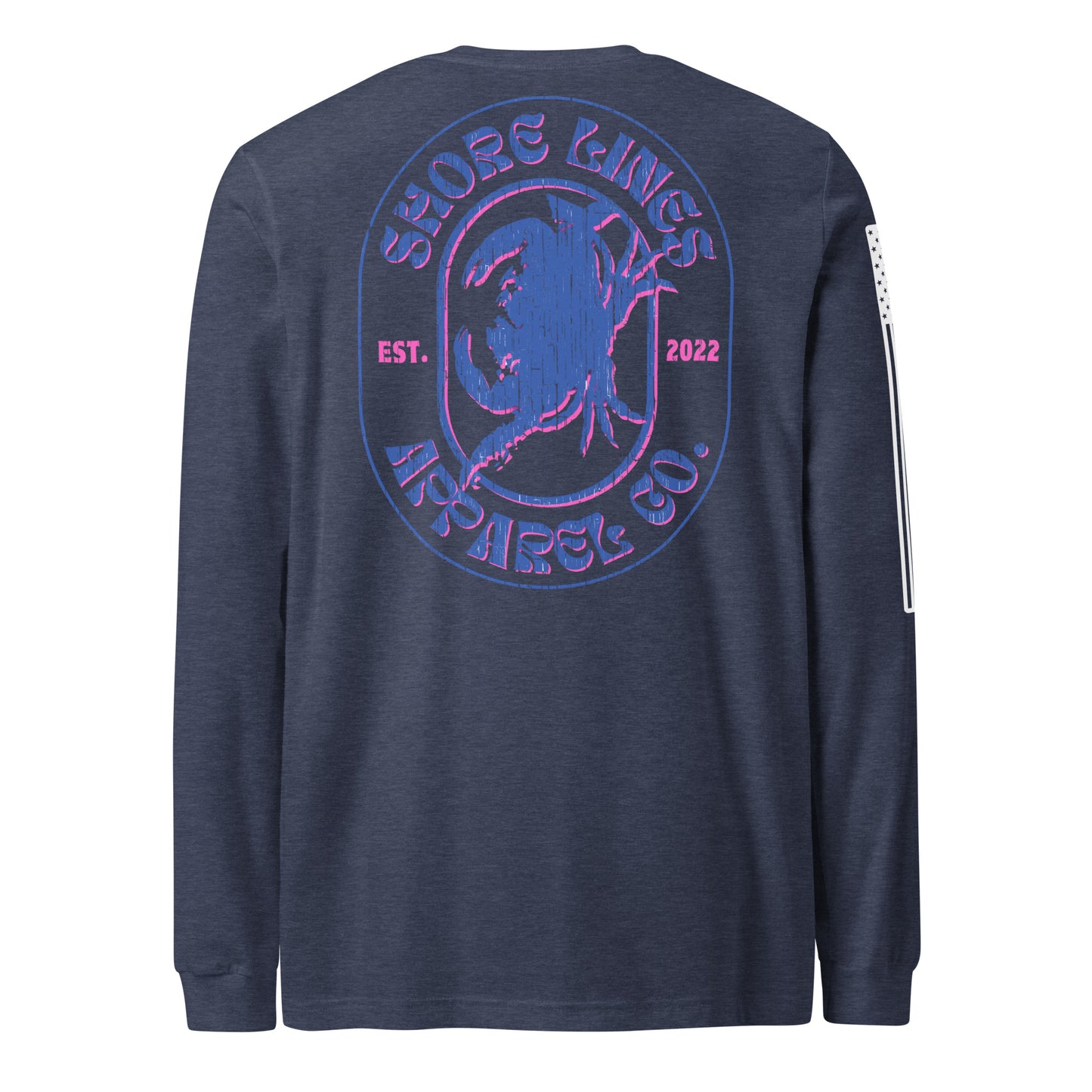 Shore Lines Retro | Long Sleeve P-navy-Shore Lines Apparel Co.