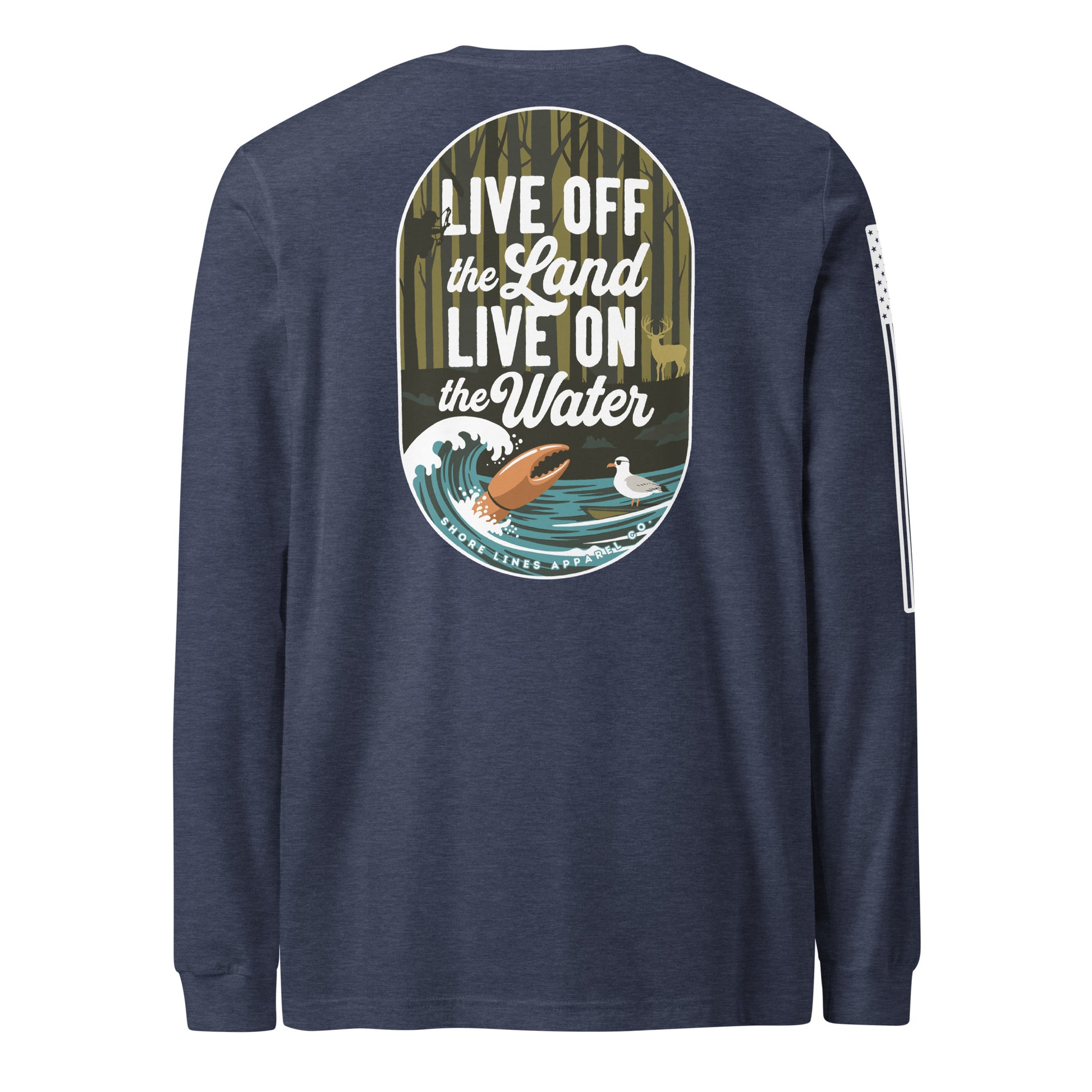 Live Off the Land | Long Sleeve P-navy-Shore Lines Apparel Co.™