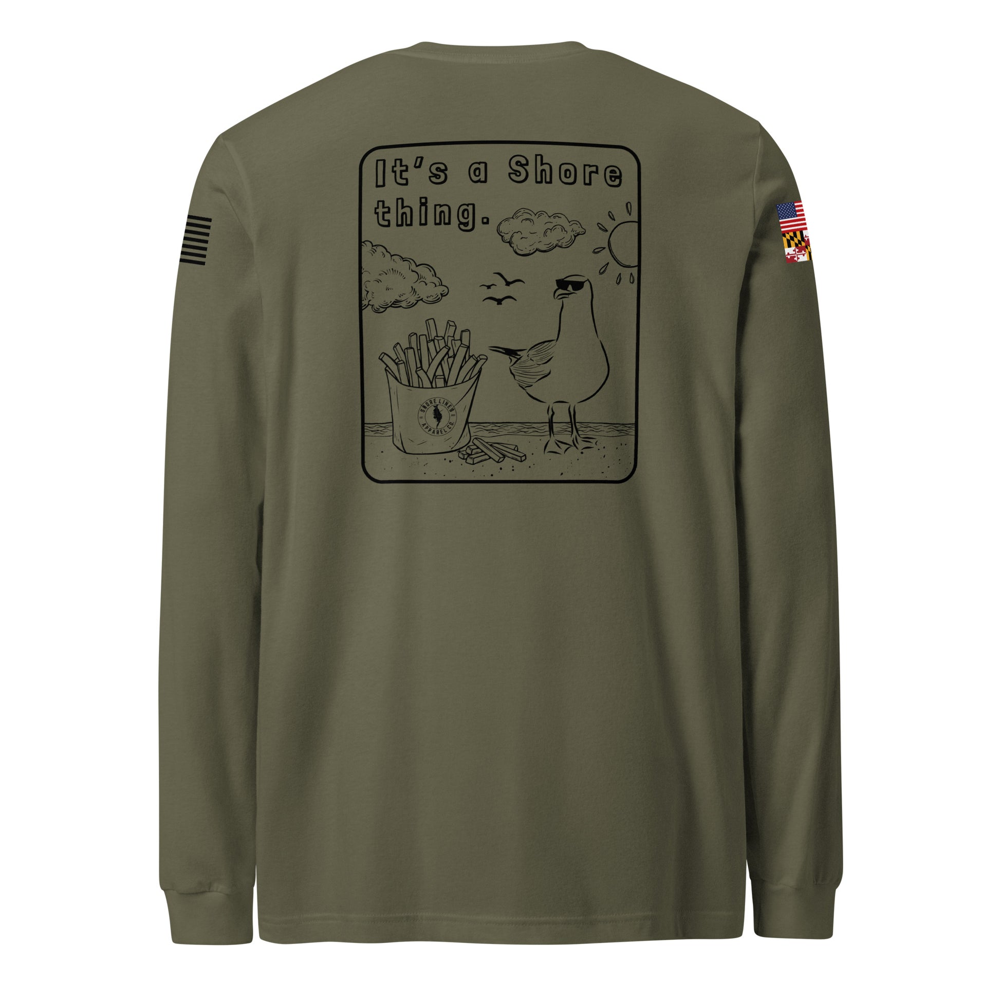 A Shore Thing | Core LS P-militarygreen-Shore Lines Apparel Co.