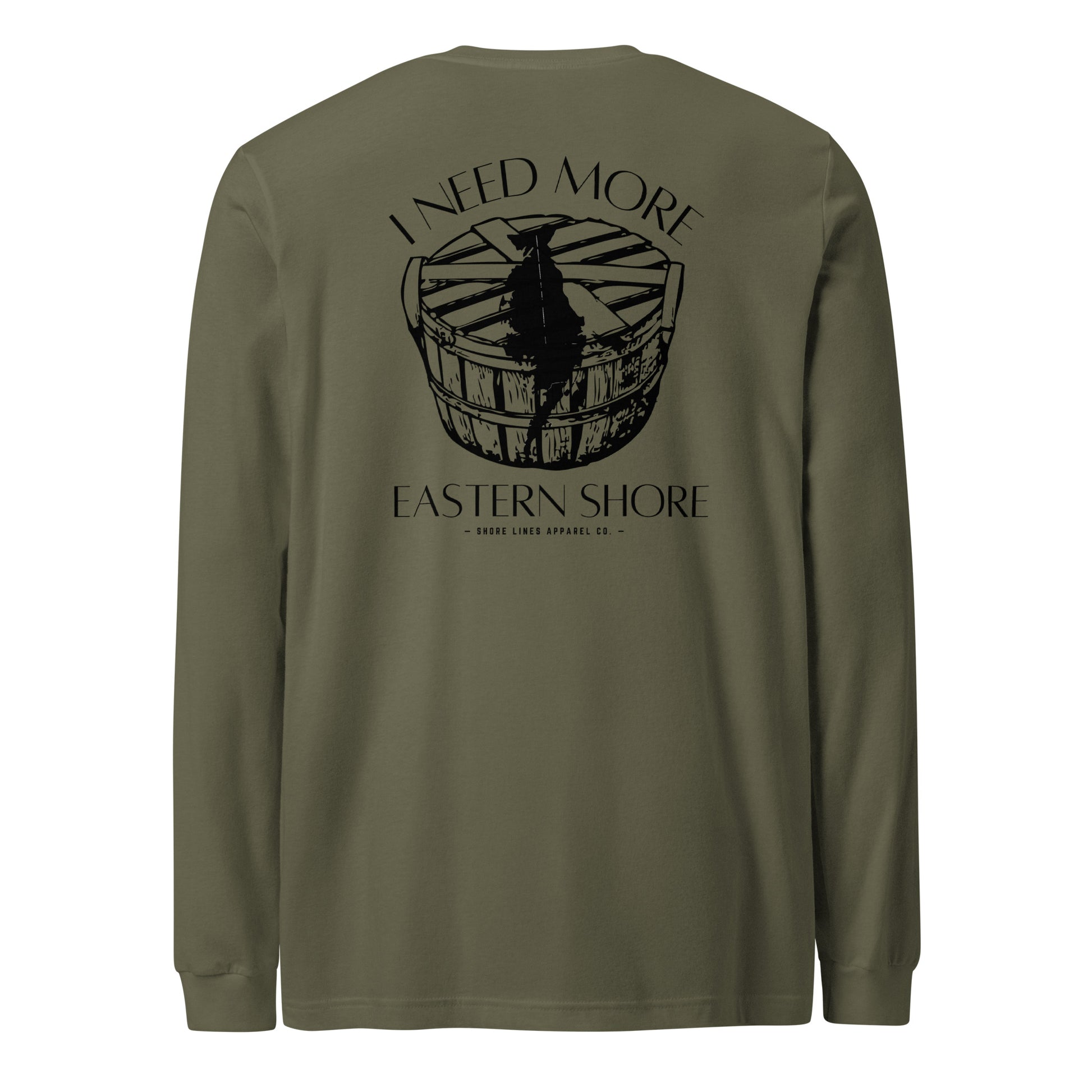 Need More Eastern Shore | Core LS-militarygreen-Shore Lines Apparel Co.