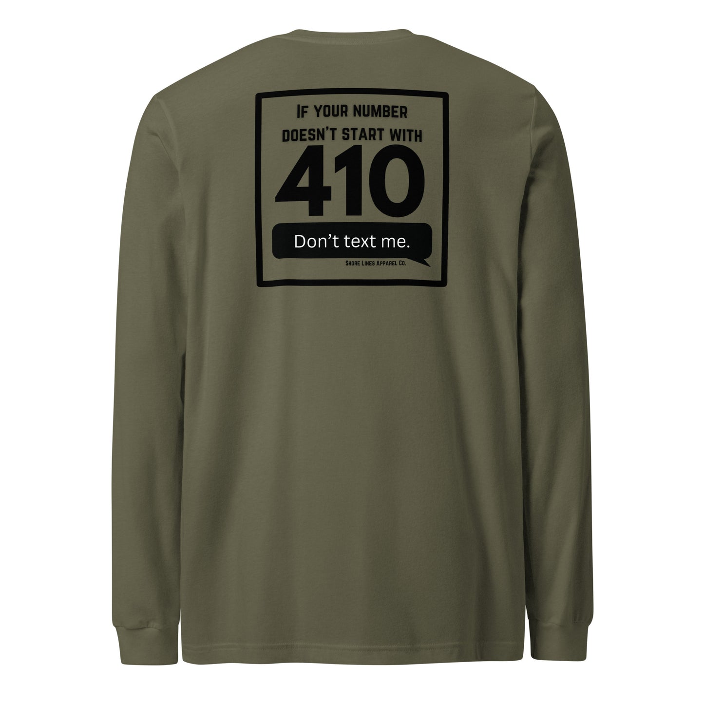 410 Area Code | Core LS-militarygreen-Shore Lines Apparel Co.